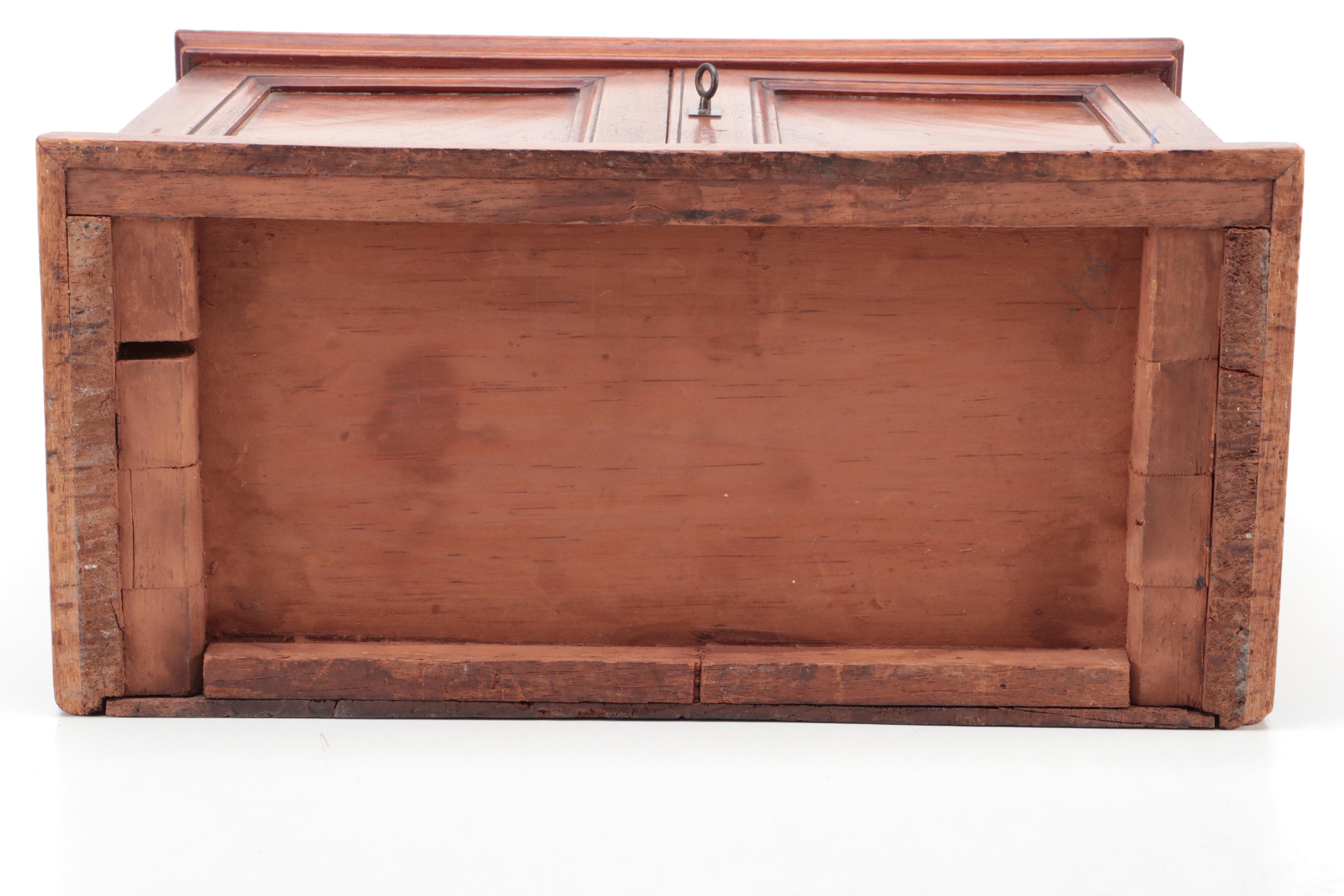 Victorian Mahogany and Hardwood Tabletop Chest