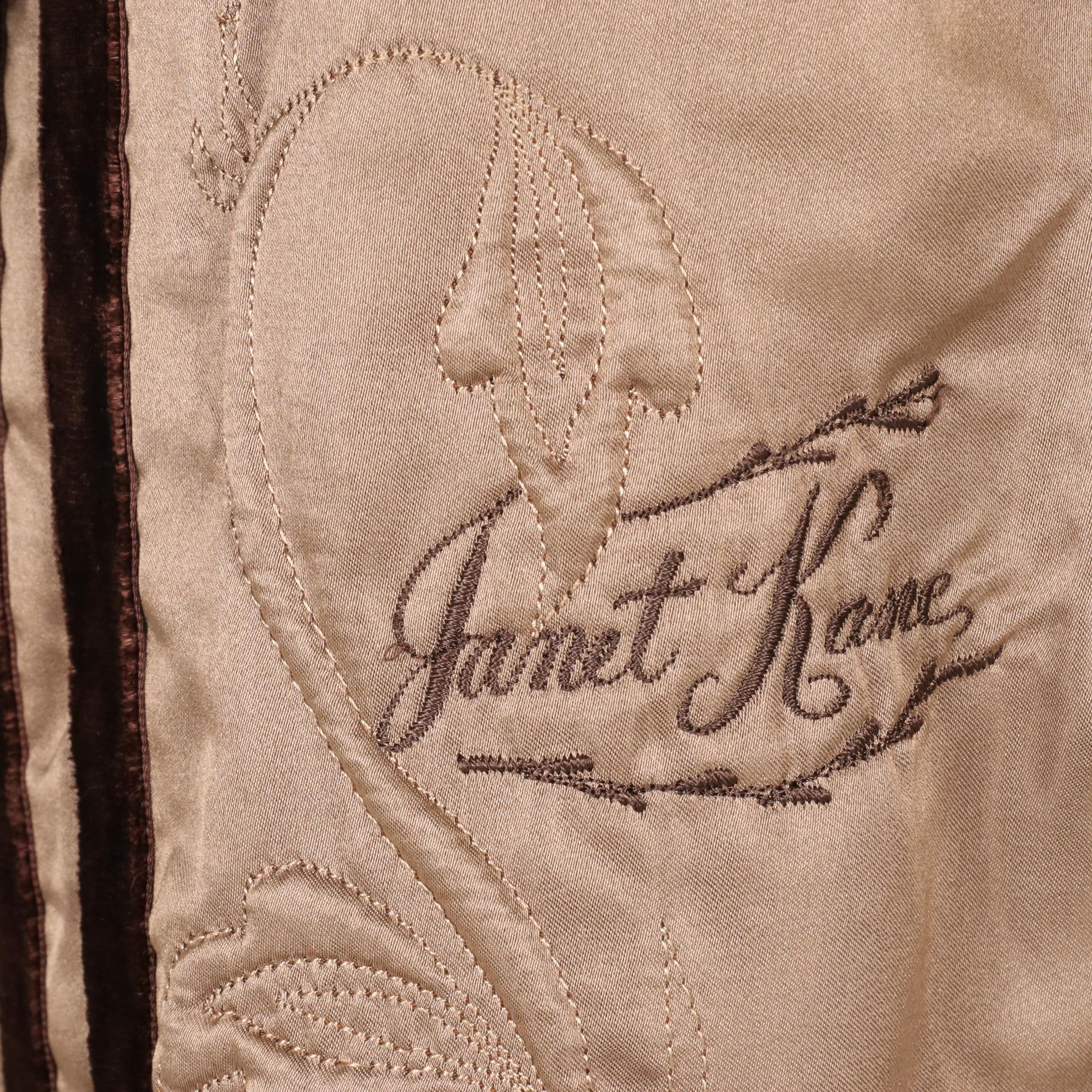 Mahogany Mink Fur Stroller with Shawl Collar and Three-Quarter Sleeves