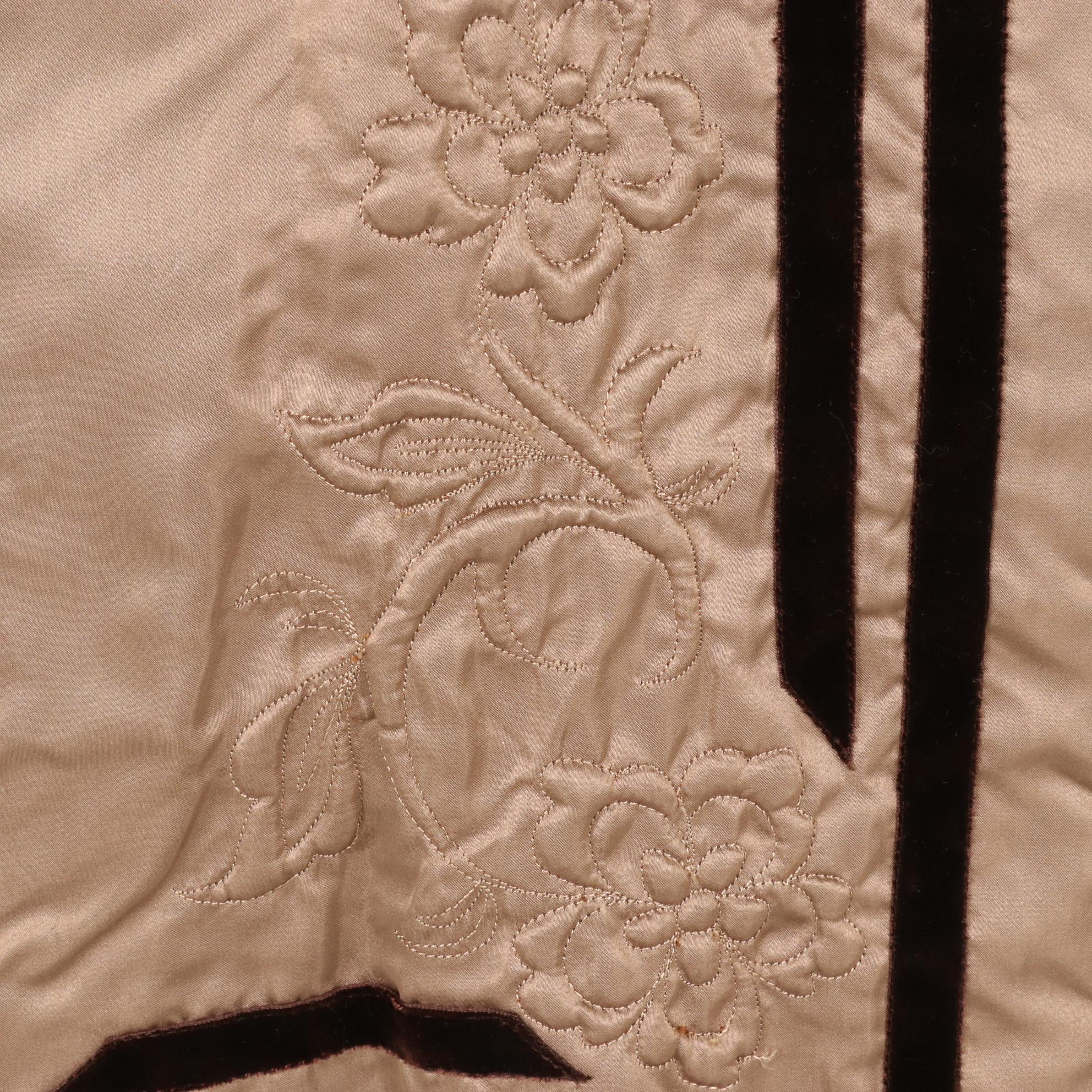 Mahogany Mink Fur Stroller with Shawl Collar and Three-Quarter Sleeves