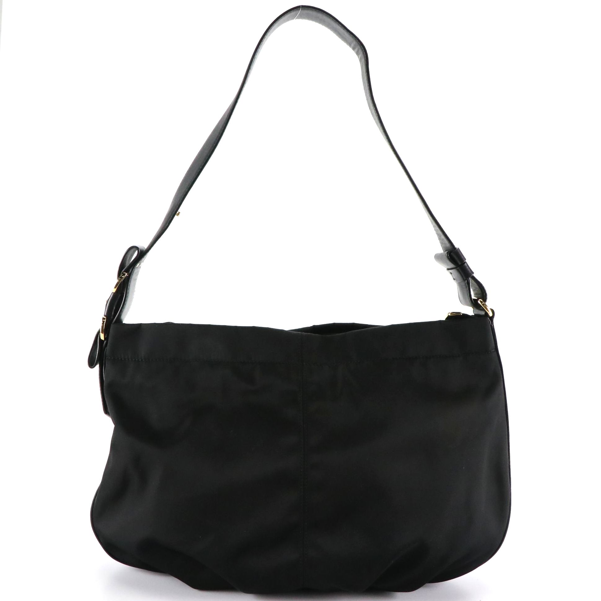 Salvatore Ferragamo Vara Black Nylon and Leather Shoulder Bag