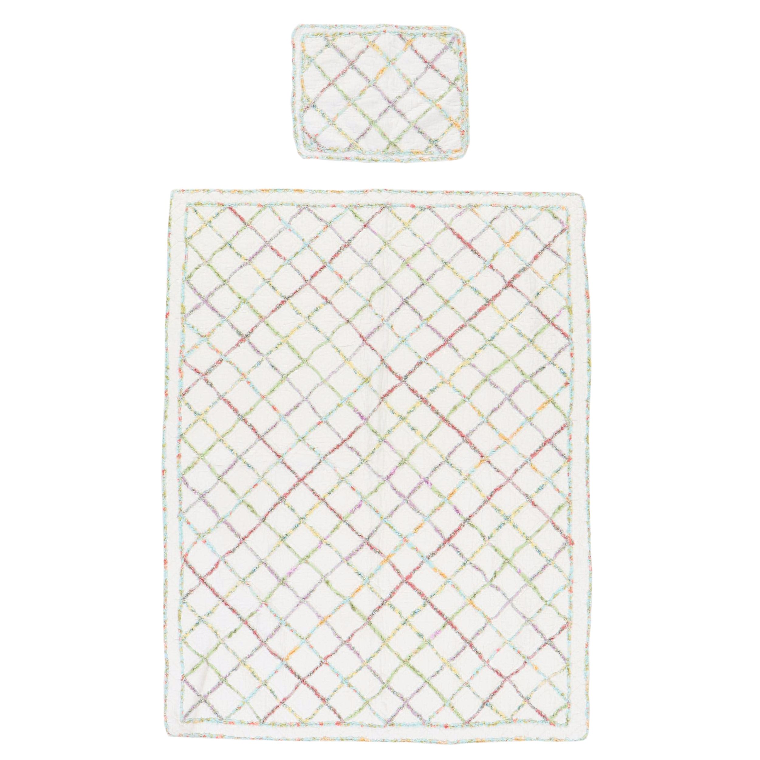 Laura Ashley Home "Ruffle Garden" Cotton Quilt and Pillow Sham EBTH