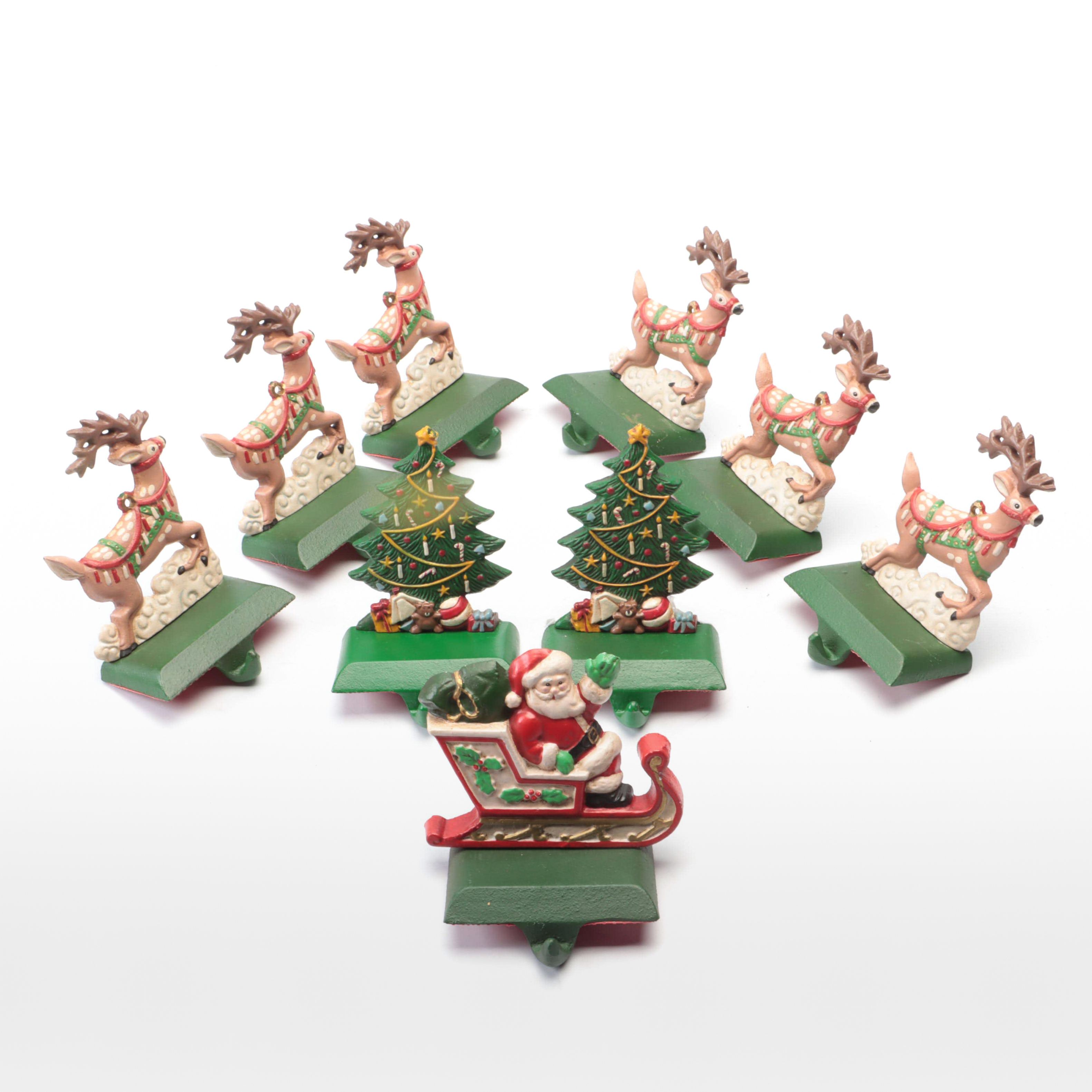 Midwest Importers Painted Cast Iron Mantel Stocking Holders EBTH