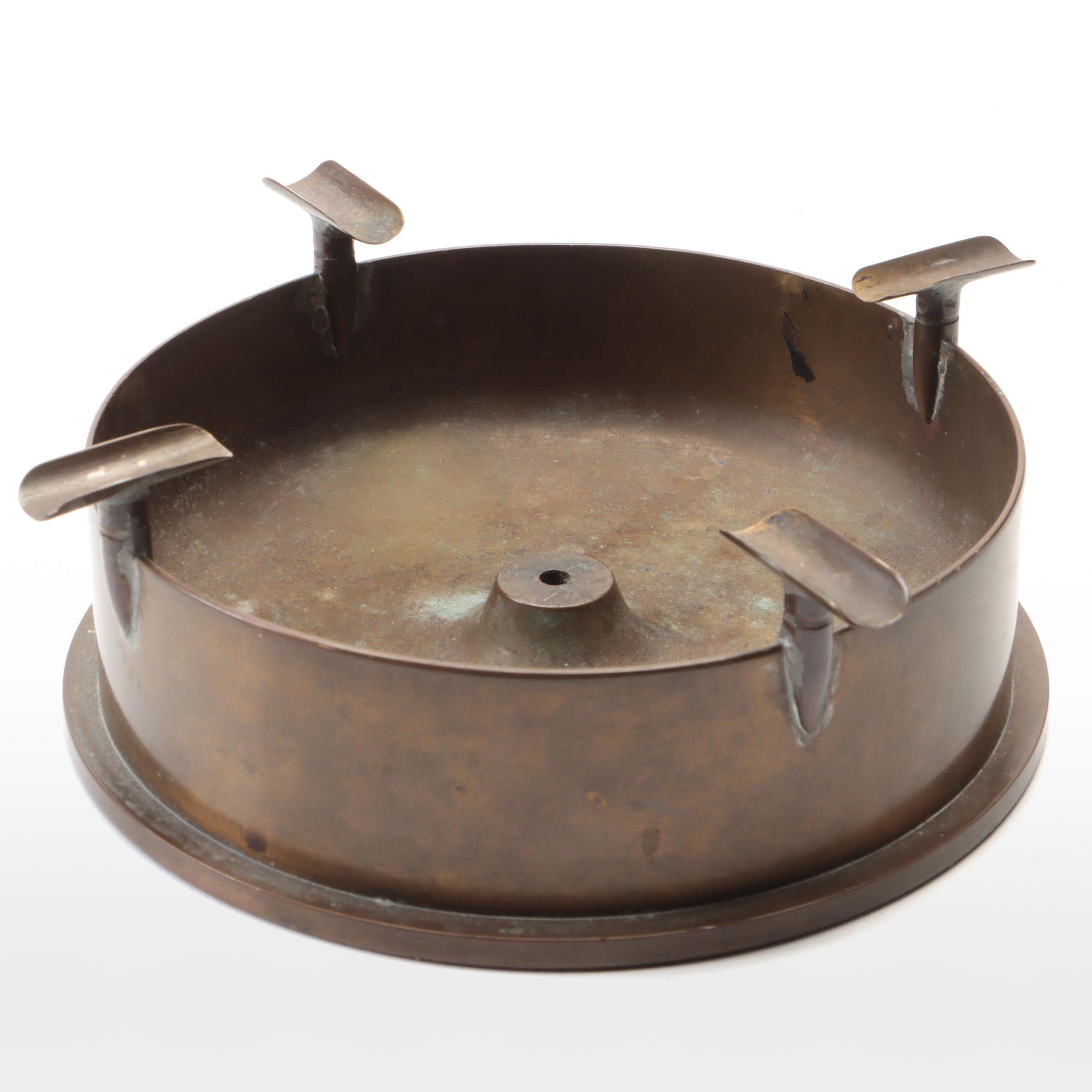 Trench Art Converted Shell Brass Ashtray