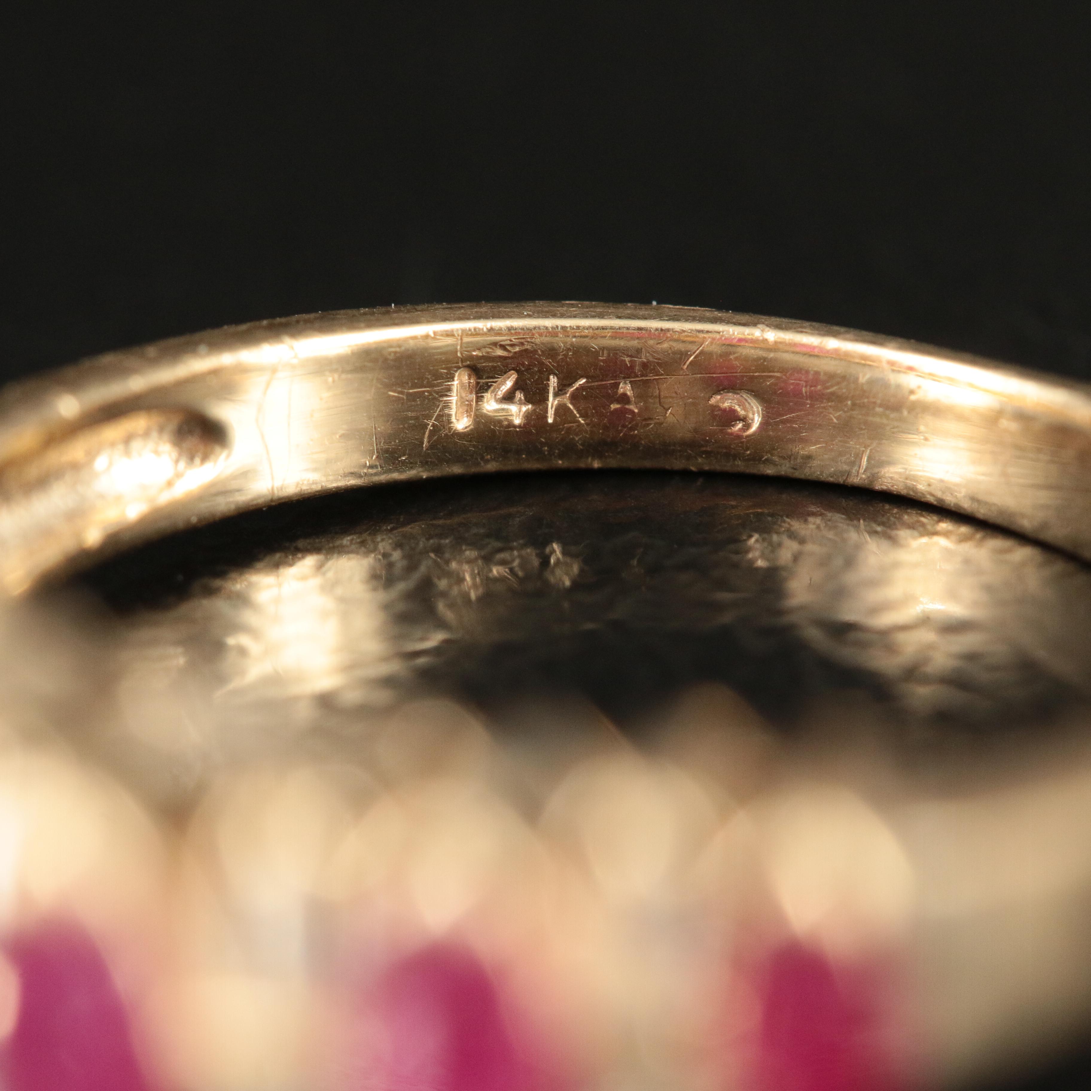 14K Ruby and Diamond Stepped Ring