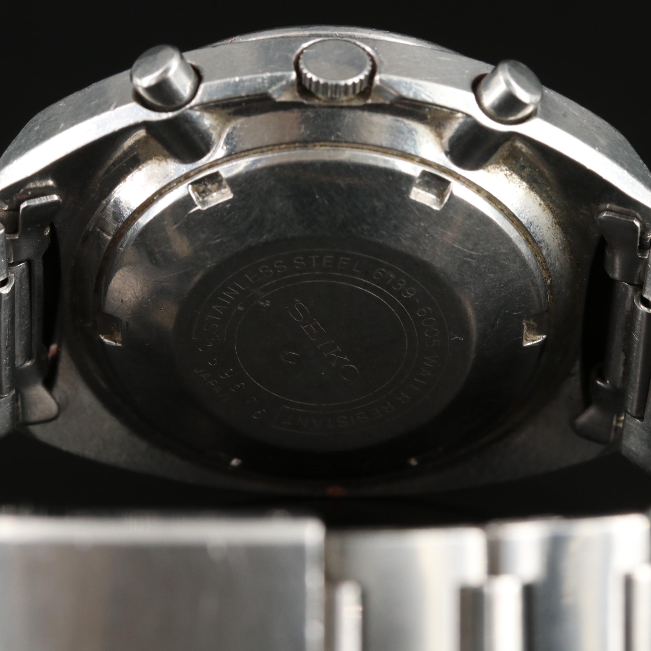 Vintage Seiko Automatic Day-Date Stainless Steel Watch