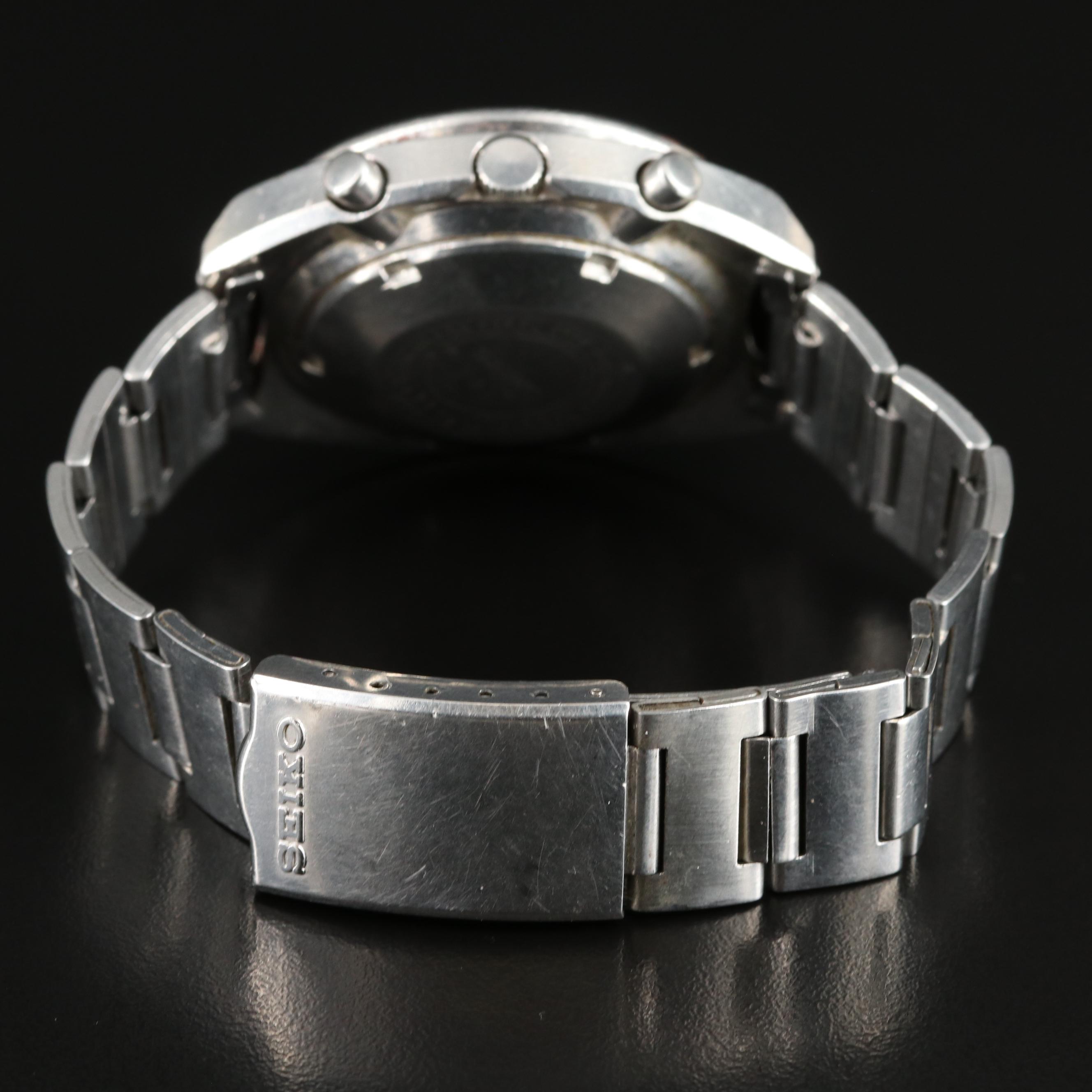 Vintage Seiko Automatic Day-Date Stainless Steel Watch