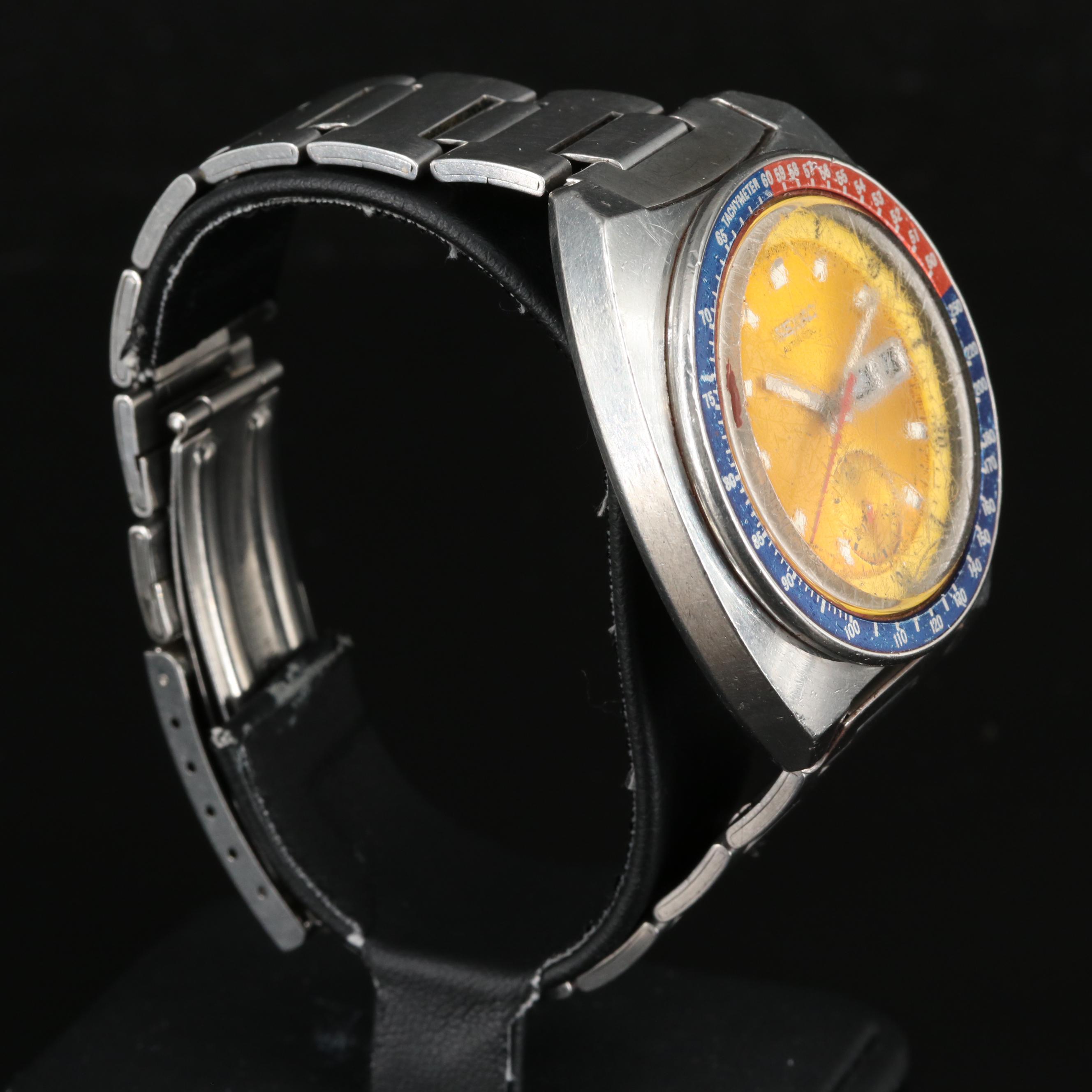 Vintage Seiko Automatic Day-Date Stainless Steel Watch