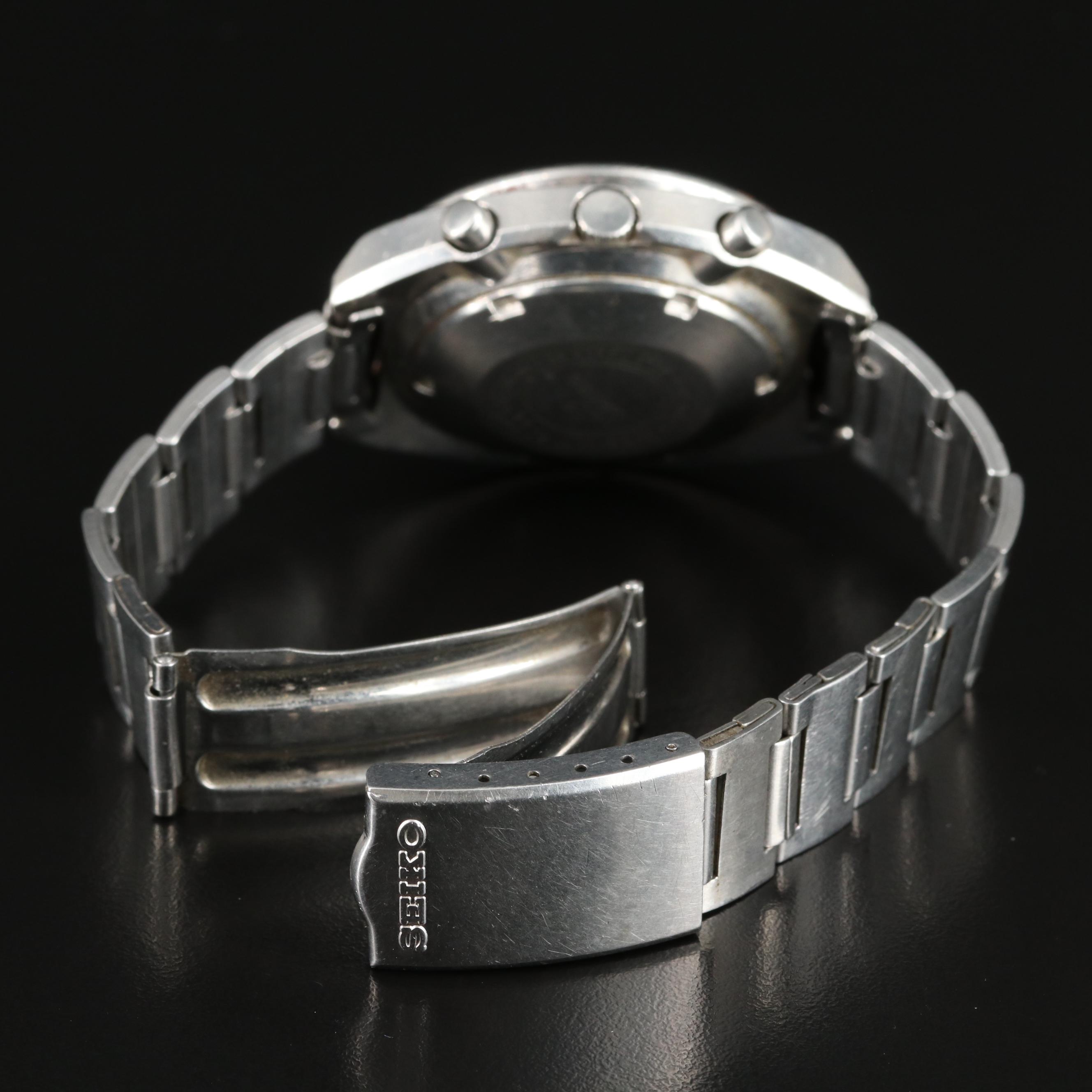 Vintage Seiko Automatic Day-Date Stainless Steel Watch