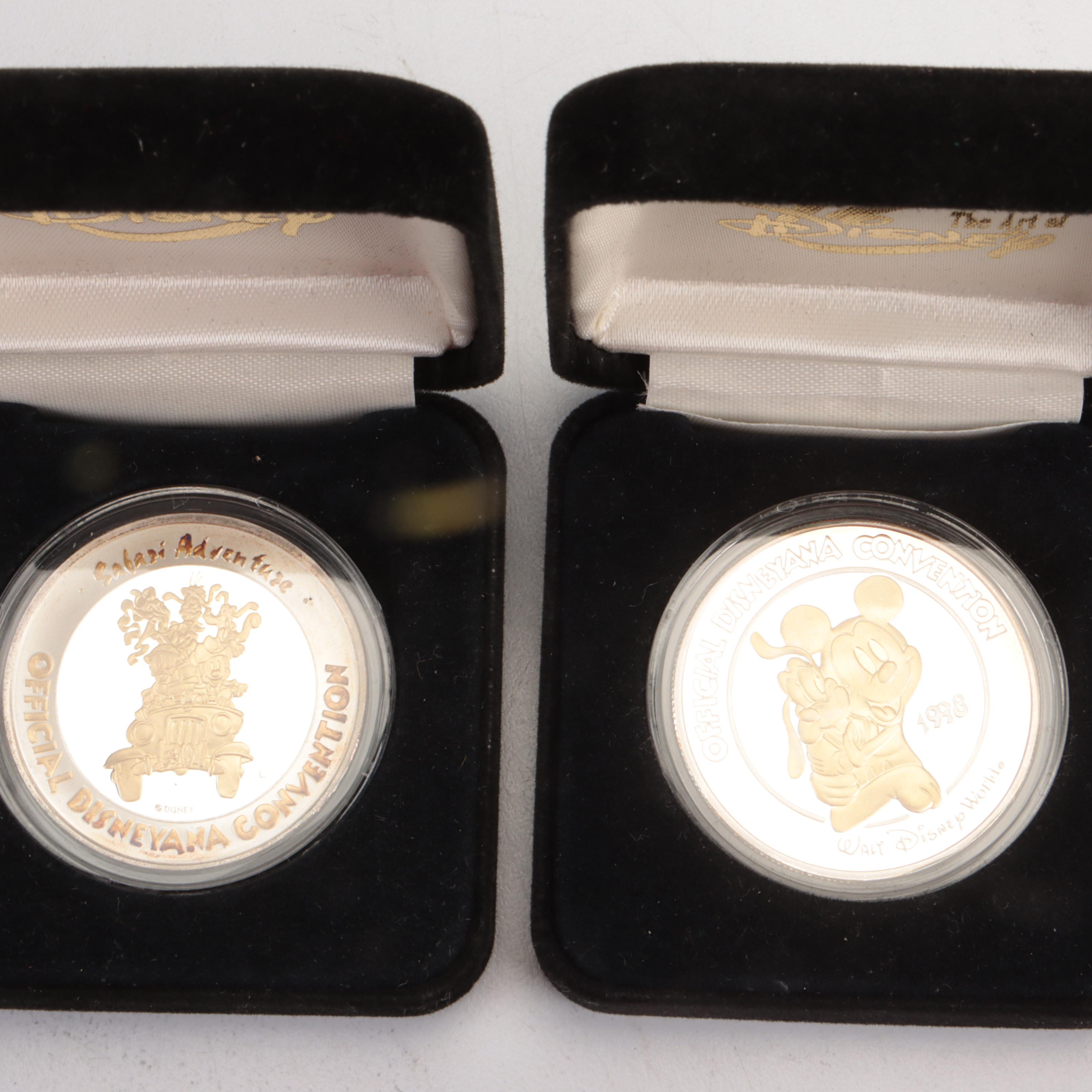 Walt Disney Sterling Silver 1oz Medals With Crystal, Clock, Snowglobe, More