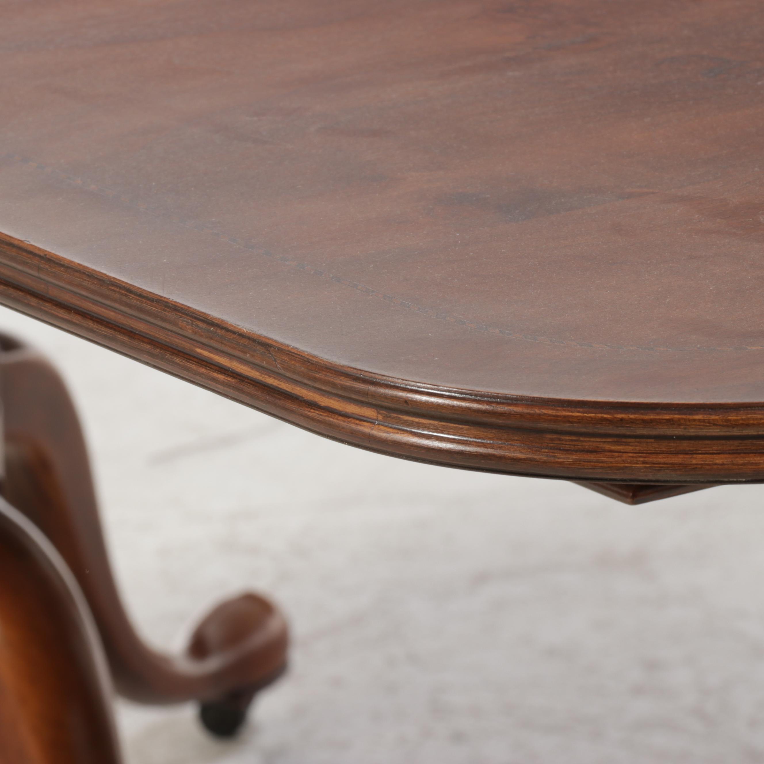 Robert W. Irwin Co. Mahogany Queen Anne Dining Table with Shield Back Chairs