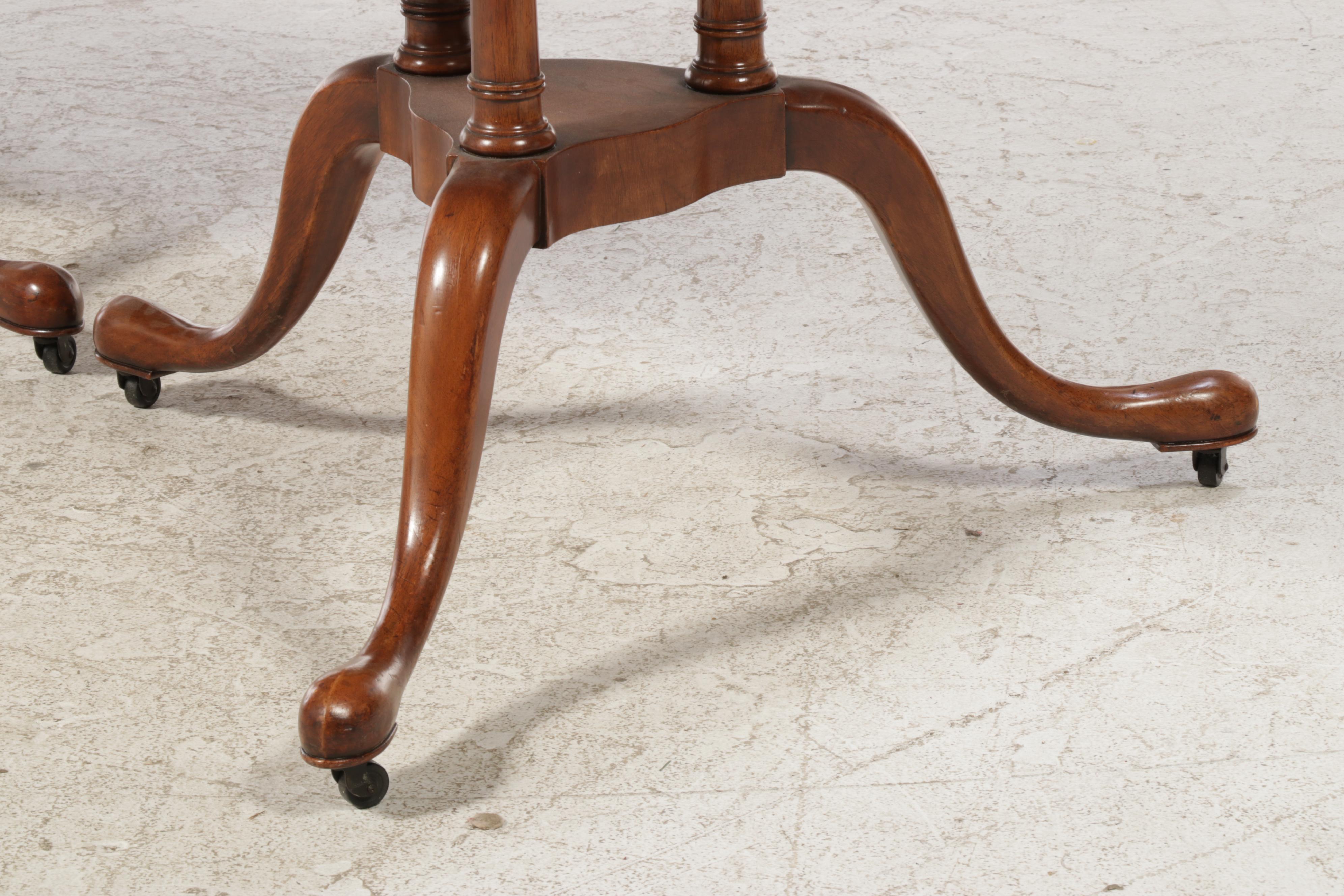 Robert W. Irwin Co. Mahogany Queen Anne Dining Table with Shield Back Chairs