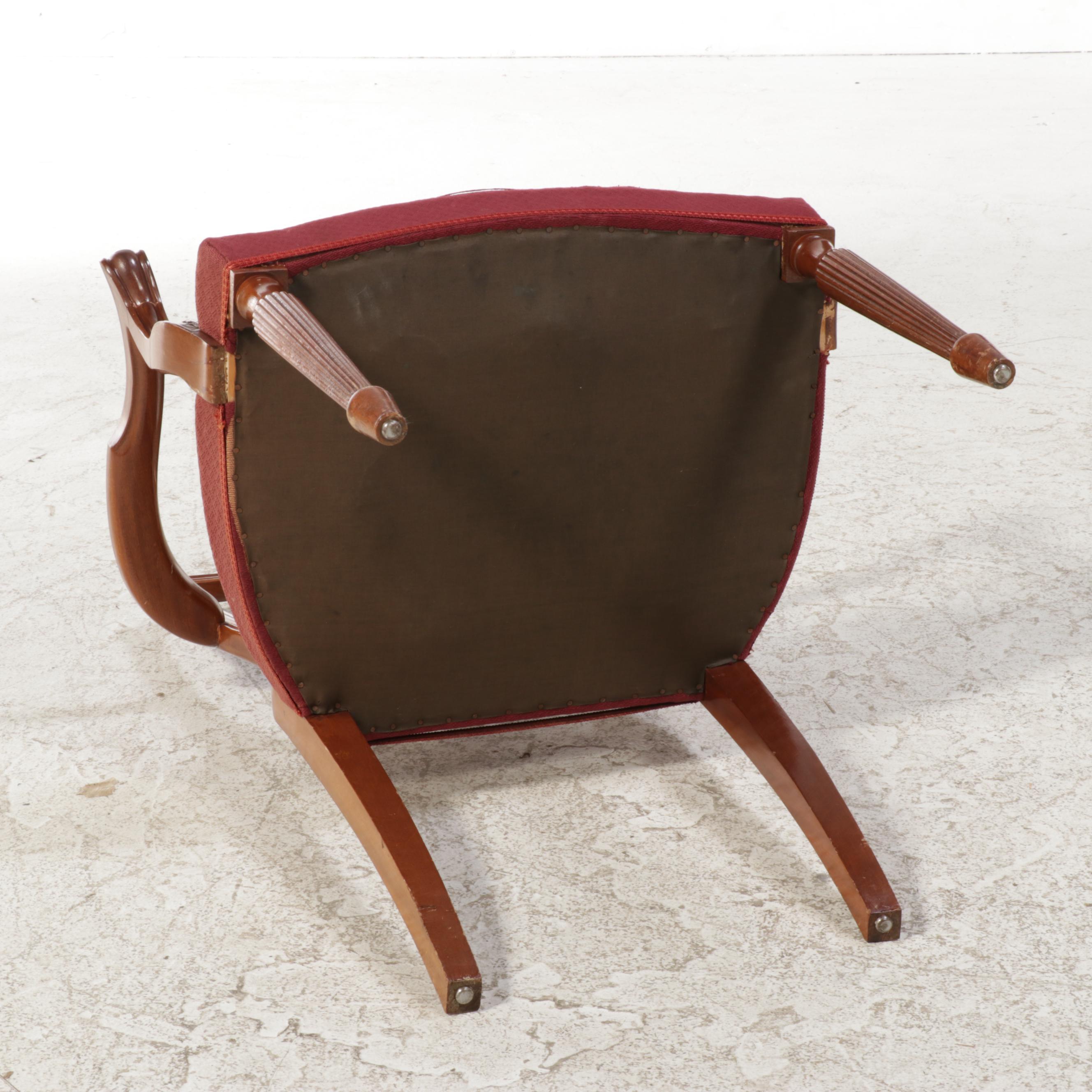 Robert W. Irwin Co. Mahogany Queen Anne Dining Table with Shield Back Chairs