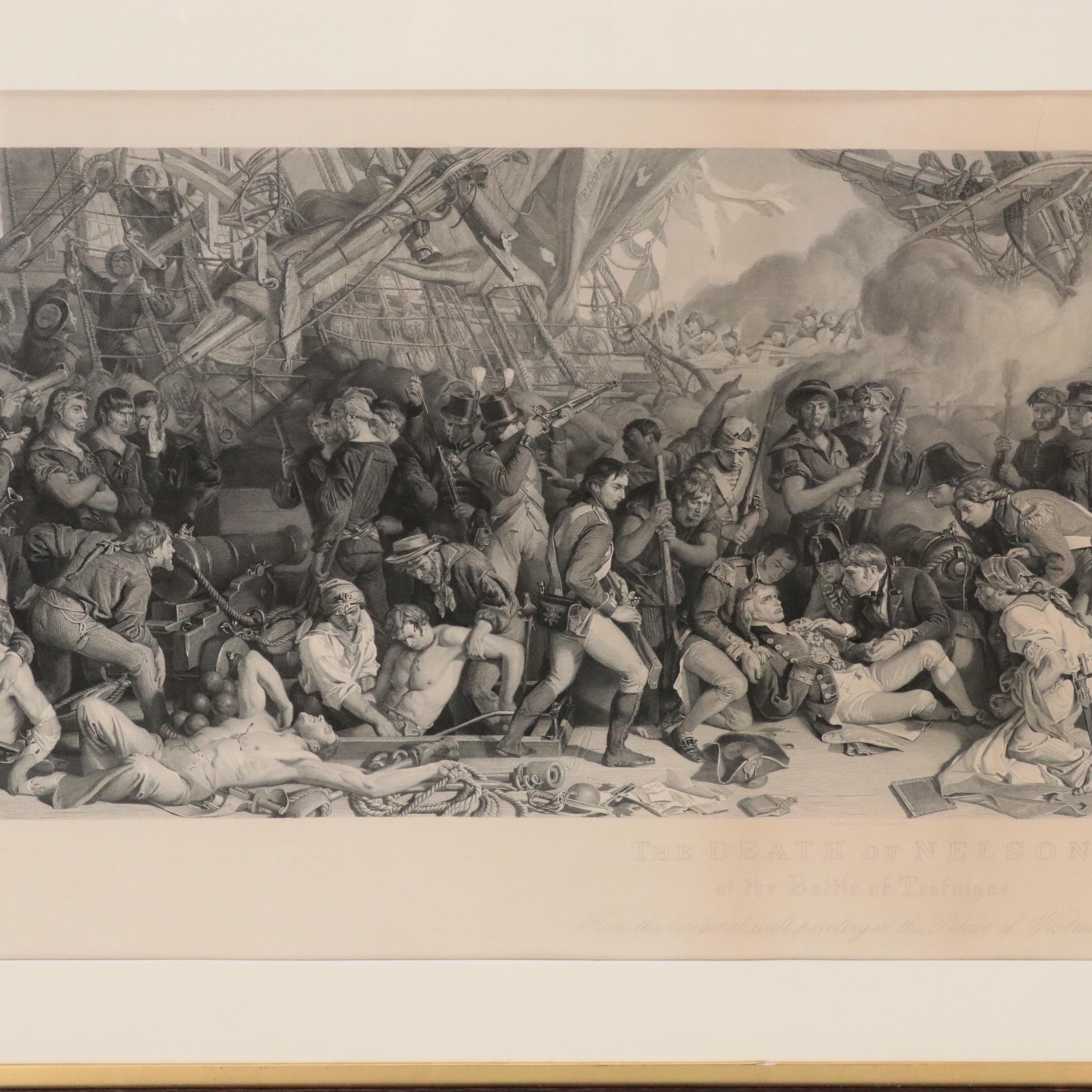 Charles Sharpe after Daniel Maclise Engraving "The Death of Nelson," 19th C