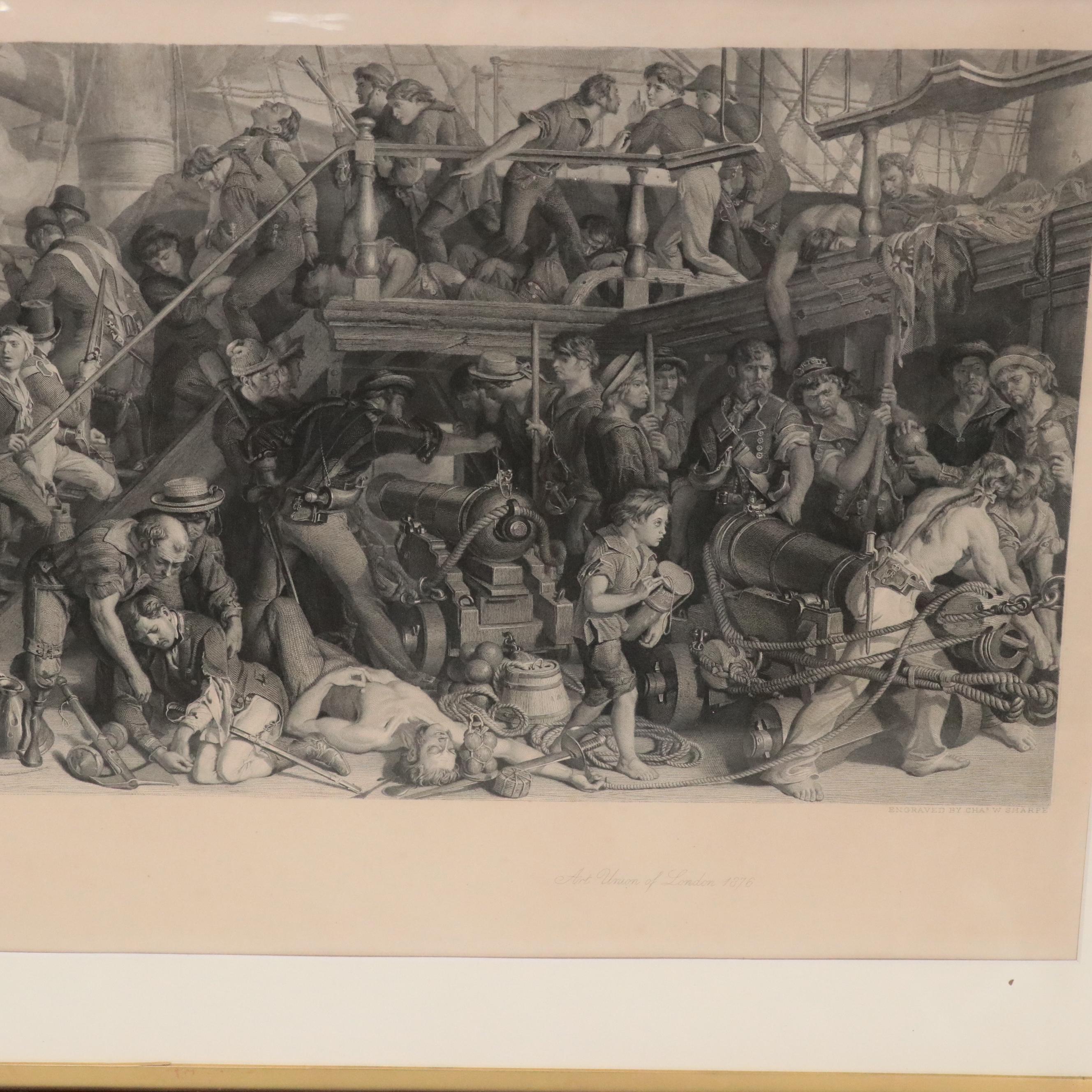 Charles Sharpe after Daniel Maclise Engraving "The Death of Nelson," 19th C