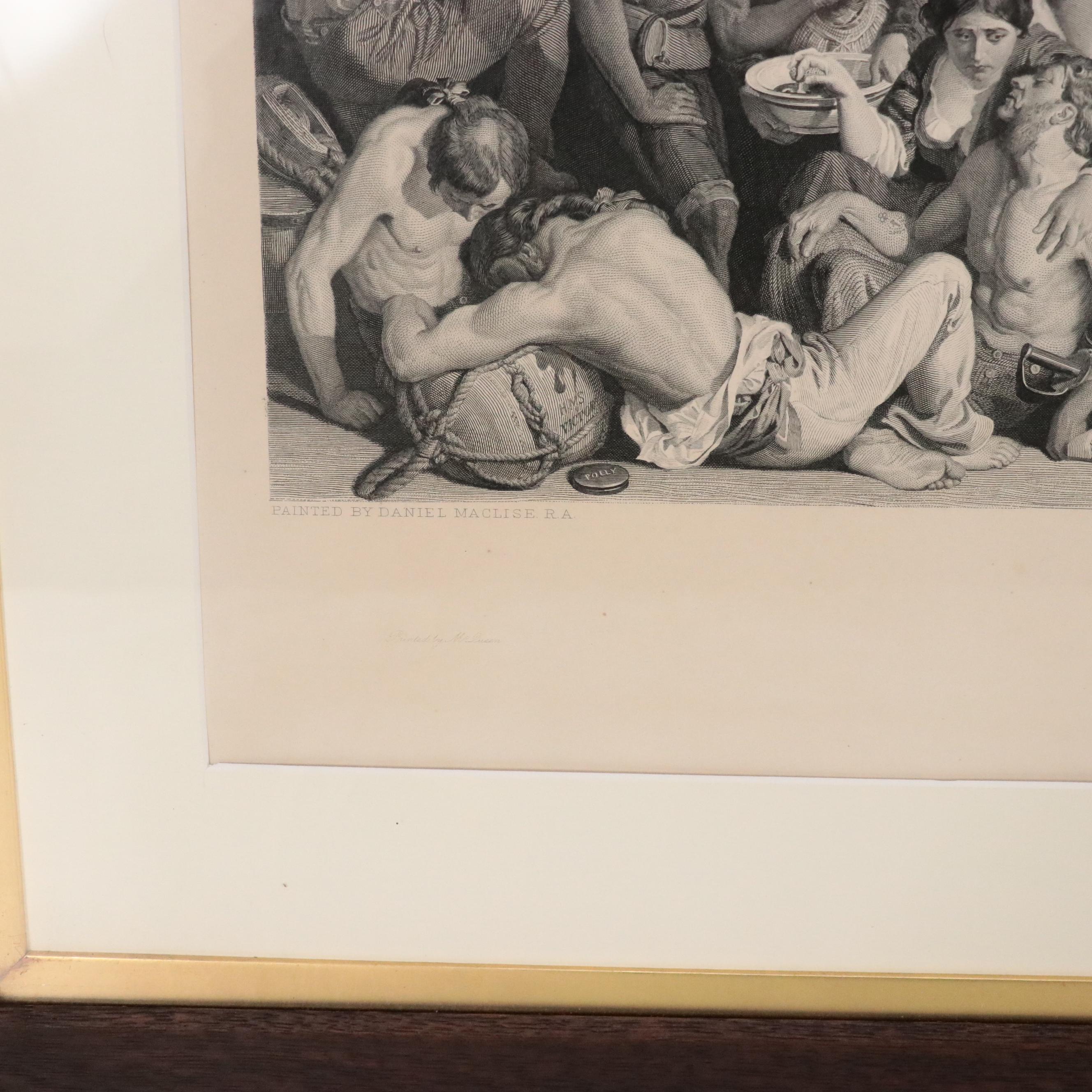 Charles Sharpe after Daniel Maclise Engraving "The Death of Nelson," 19th C