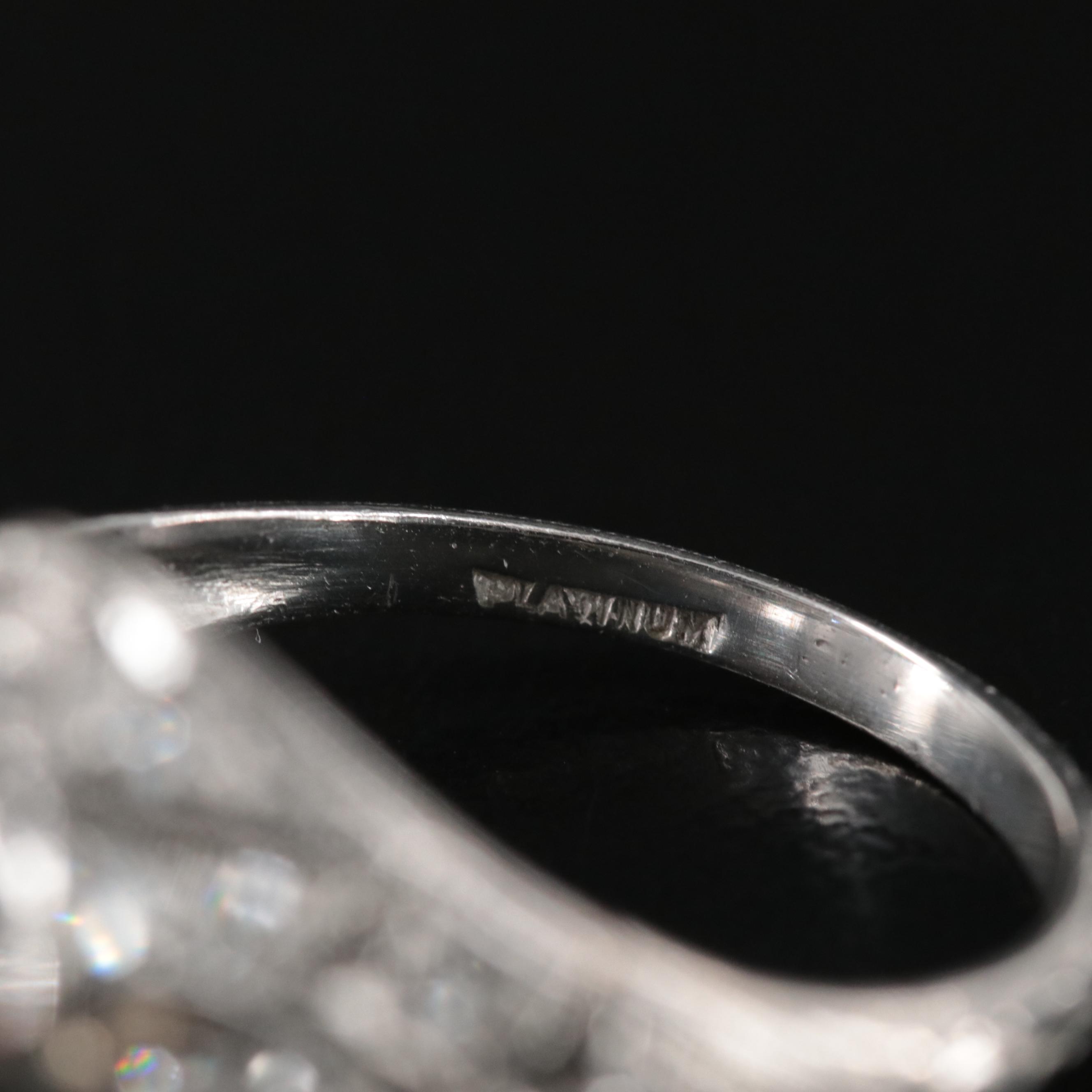 Vintage Platinum 1.61 CT Sapphire and Diamond Ring