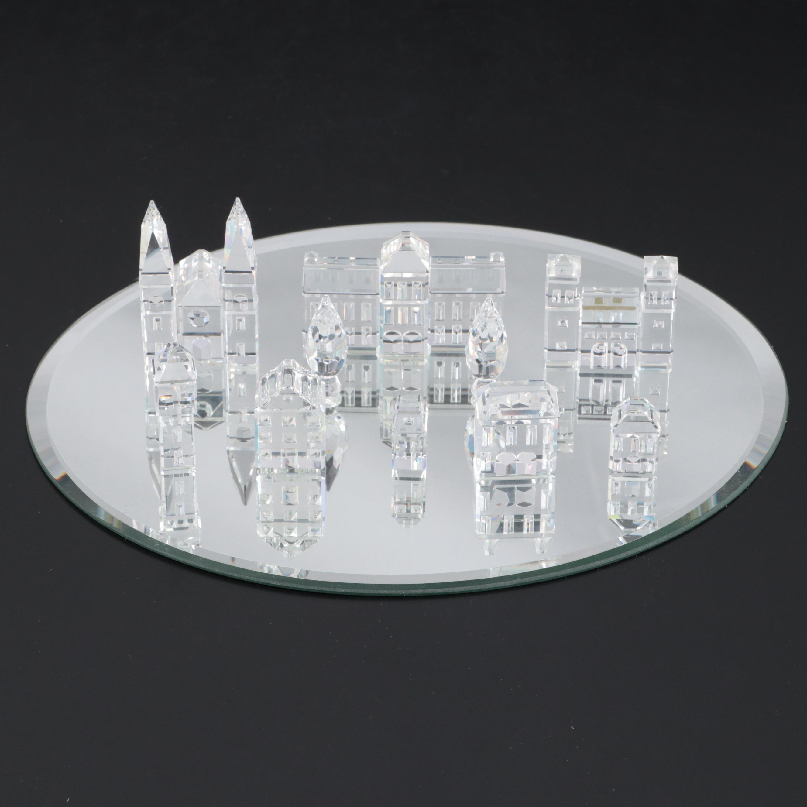 Swarovski "Crystal City" Cathedral, Town Hall, and More Crystal Figurines