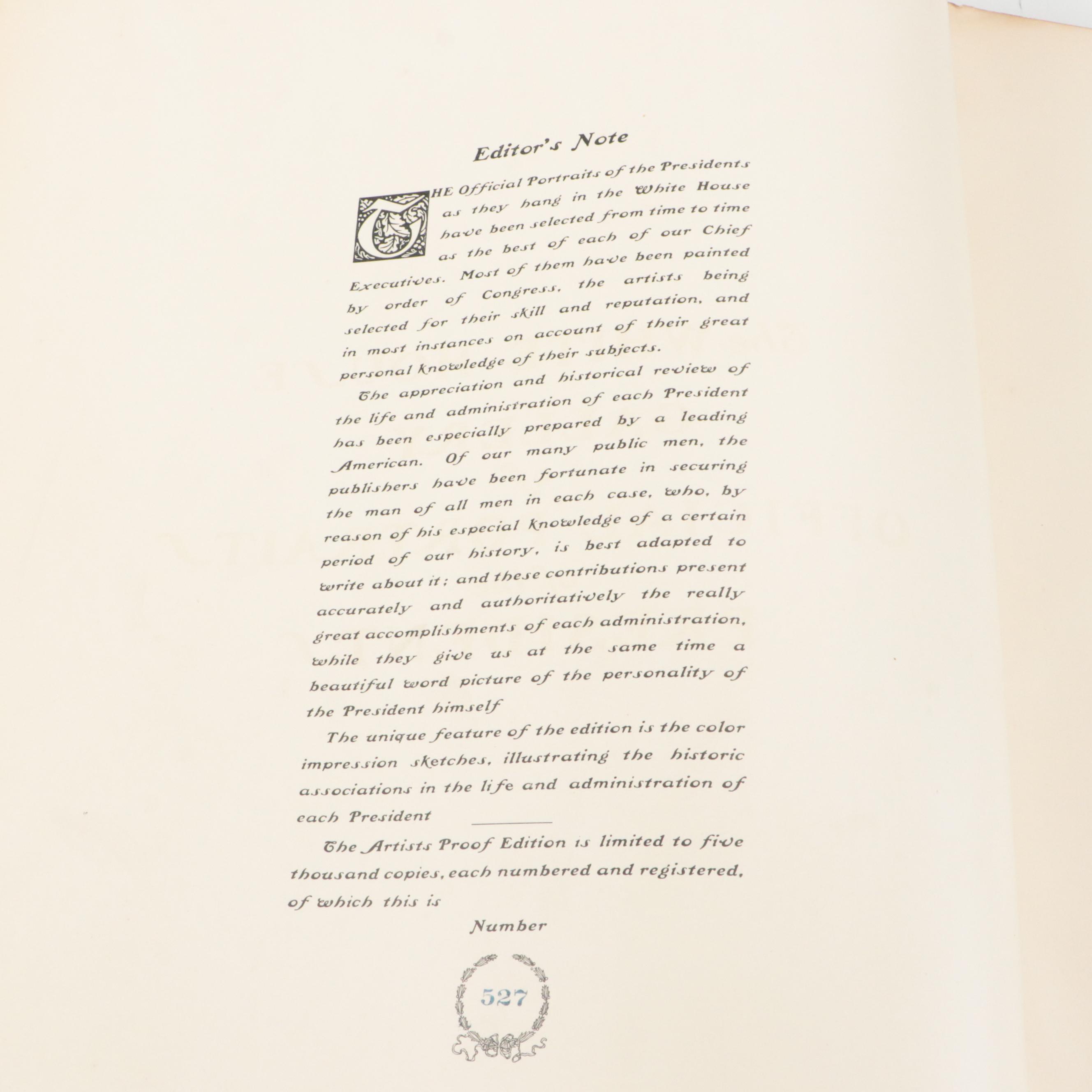 "The White House Gallery of Official Portraits of the Presidents" Folio, 1901