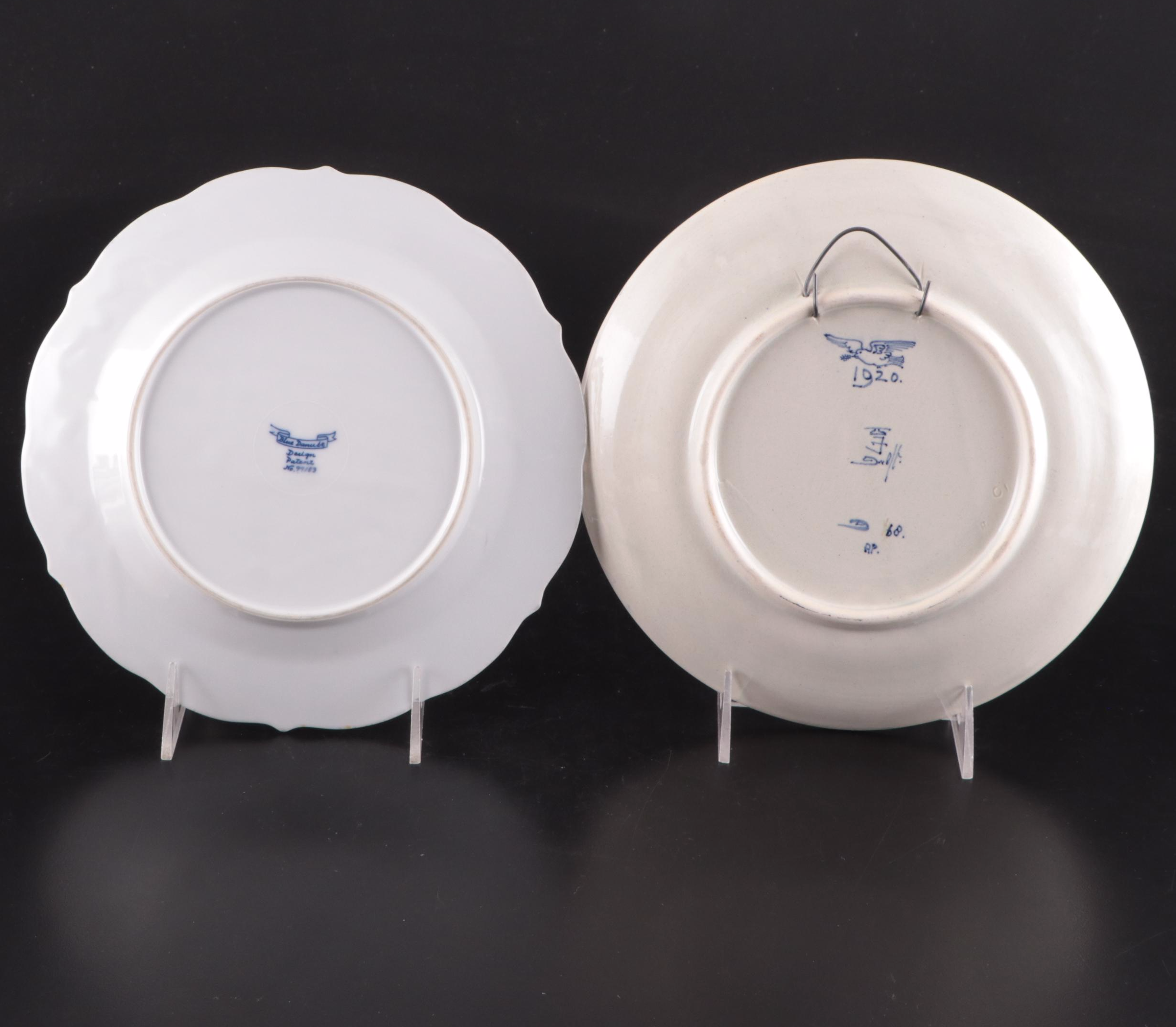 Japan "Blue Danube" Porcelain Teacups, Saucers With Plate & Table Accessories