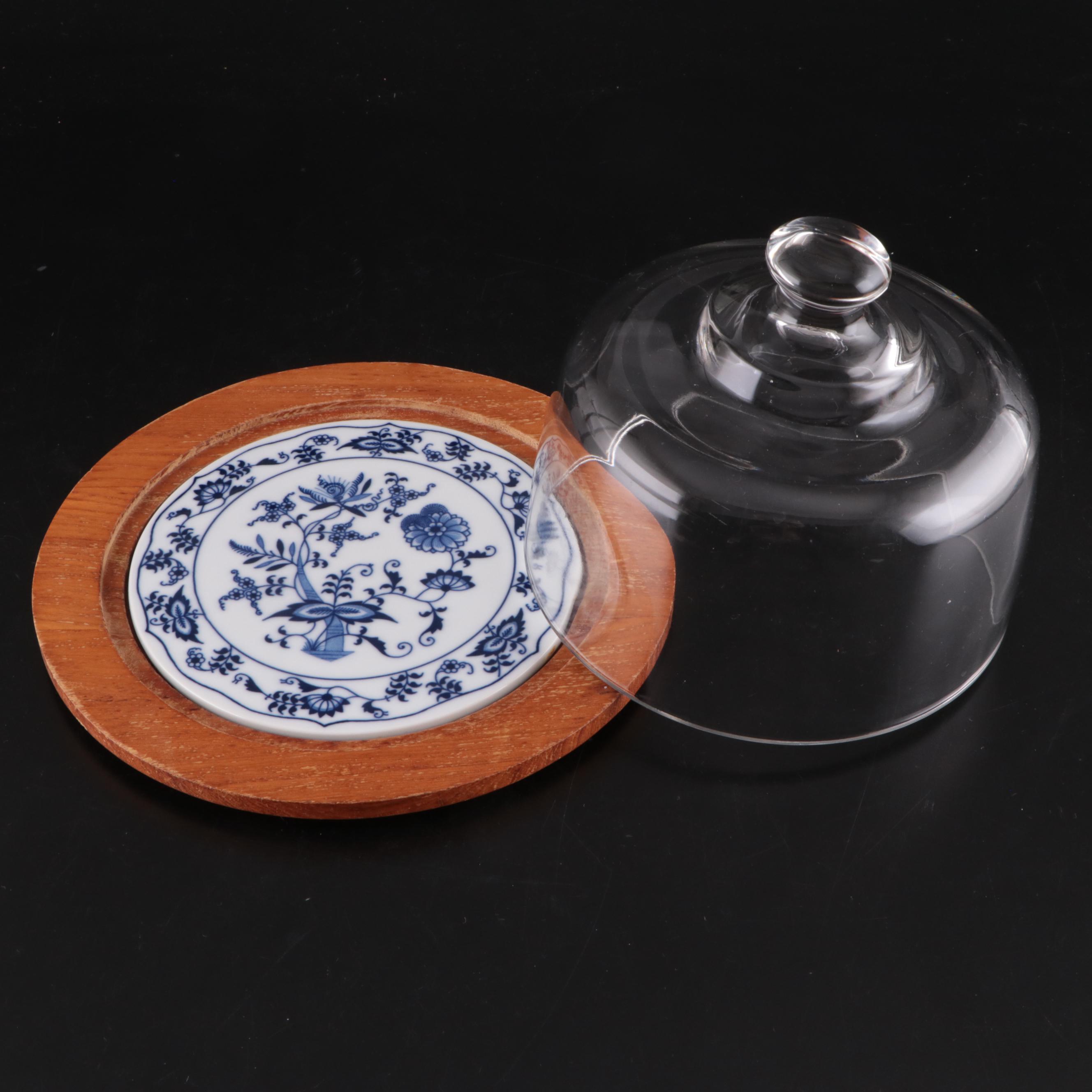 Japan "Blue Danube" Porcelain Teacups, Saucers With Plate & Table Accessories