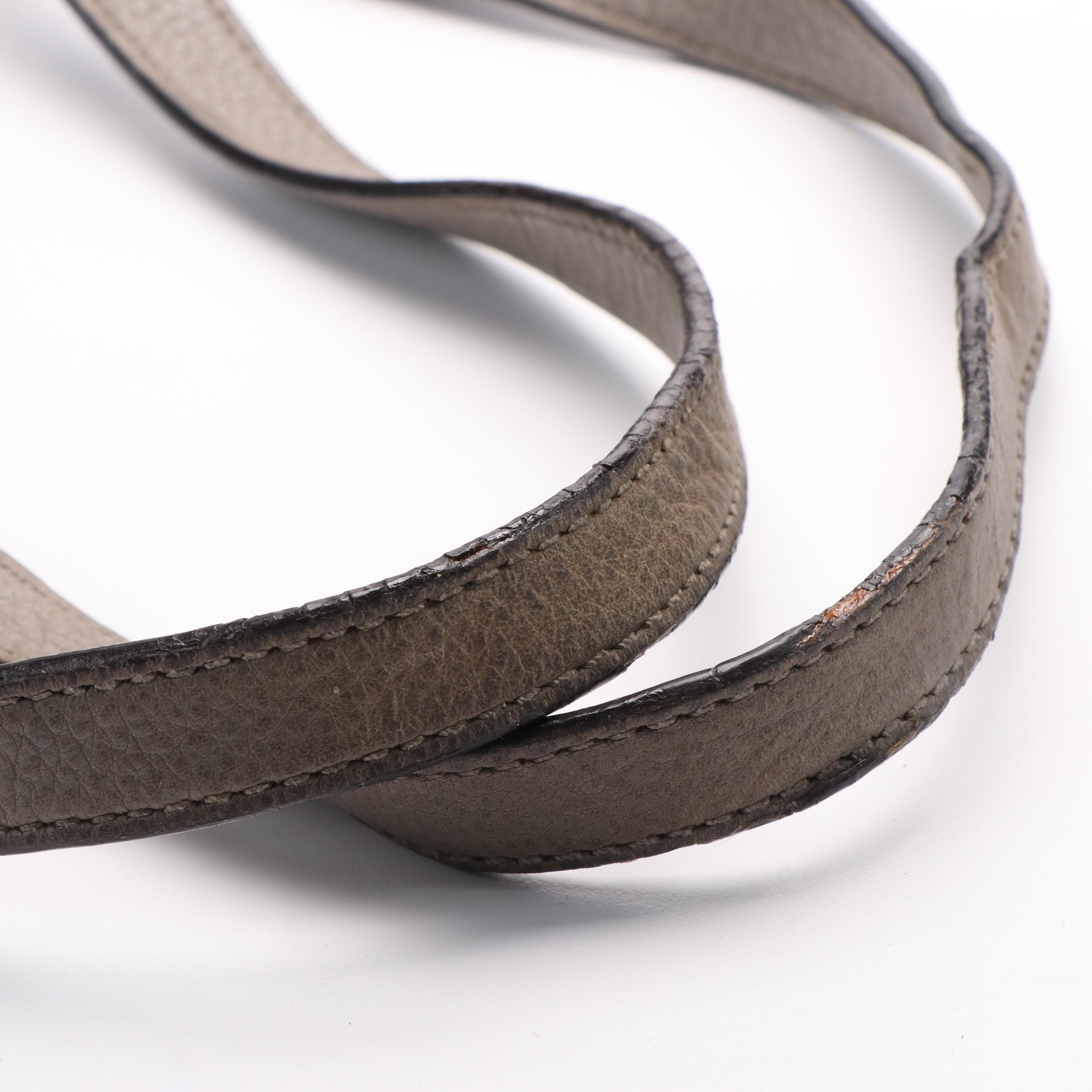 Prada Side Zip Shoulder Tote in Argilla Vitello Daino Leather