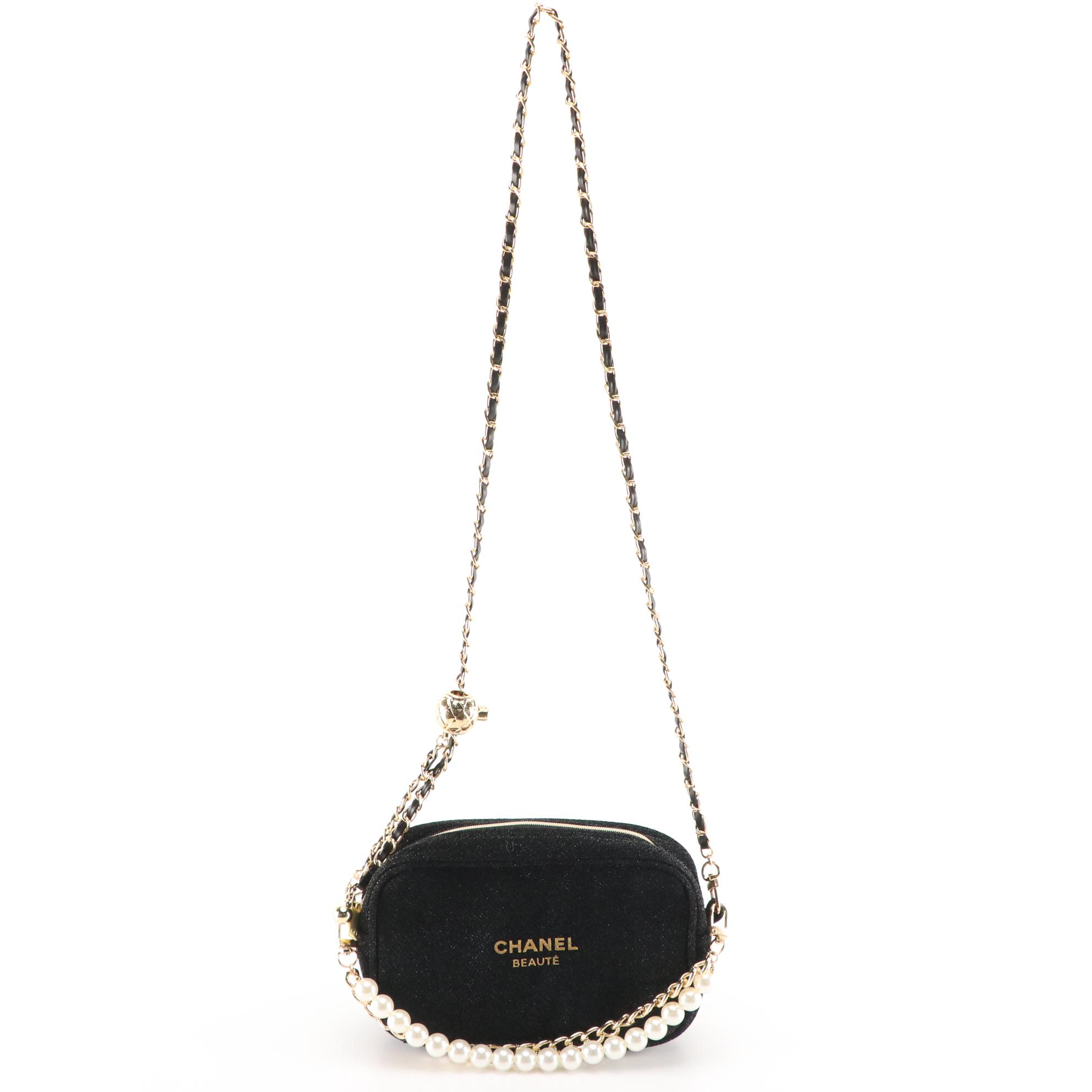 Chanel Beauté Promotional 2021 Holiday Bag with Chain and Faux Pearl Straps