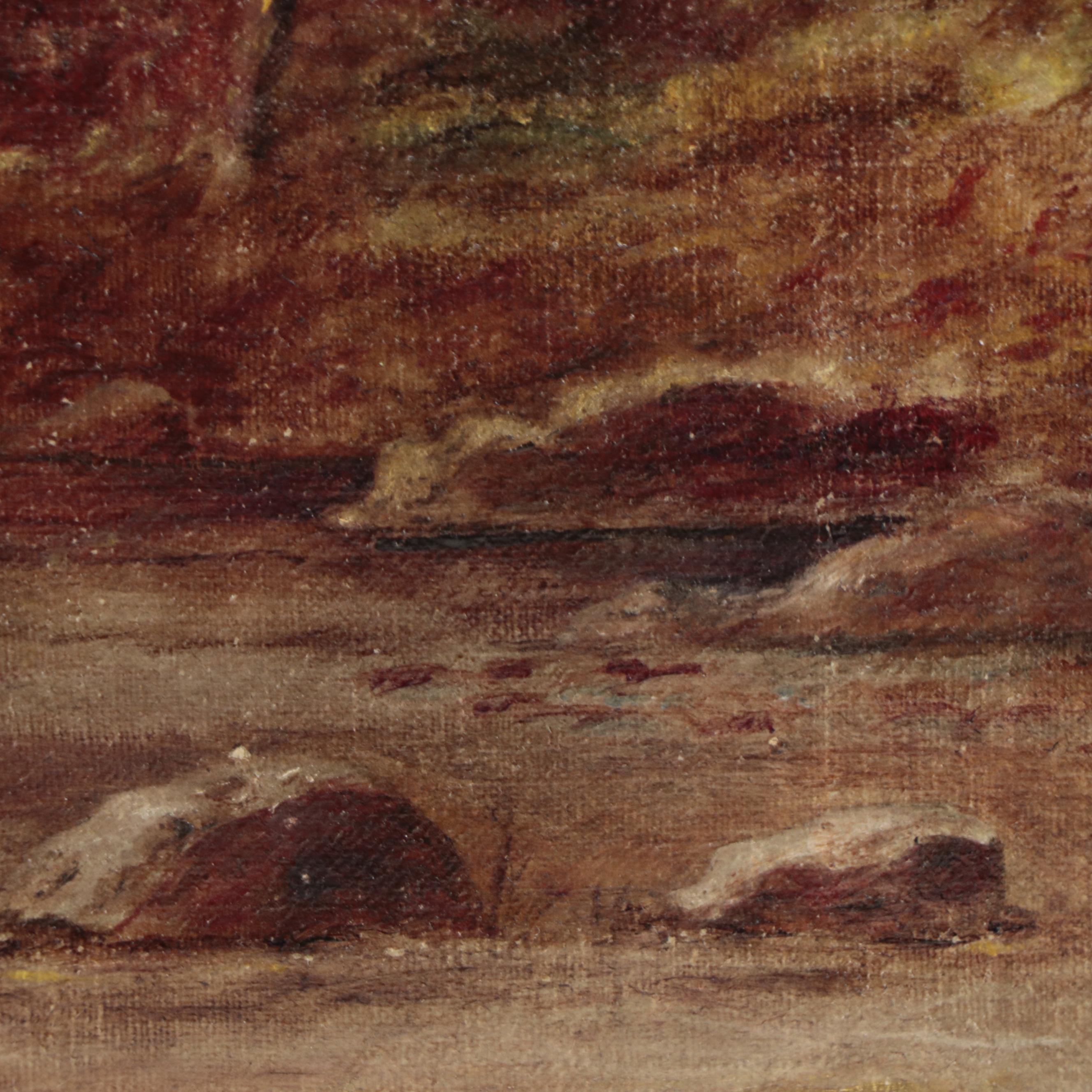 Forest Landscape Oil Painting, Mid 20th Century