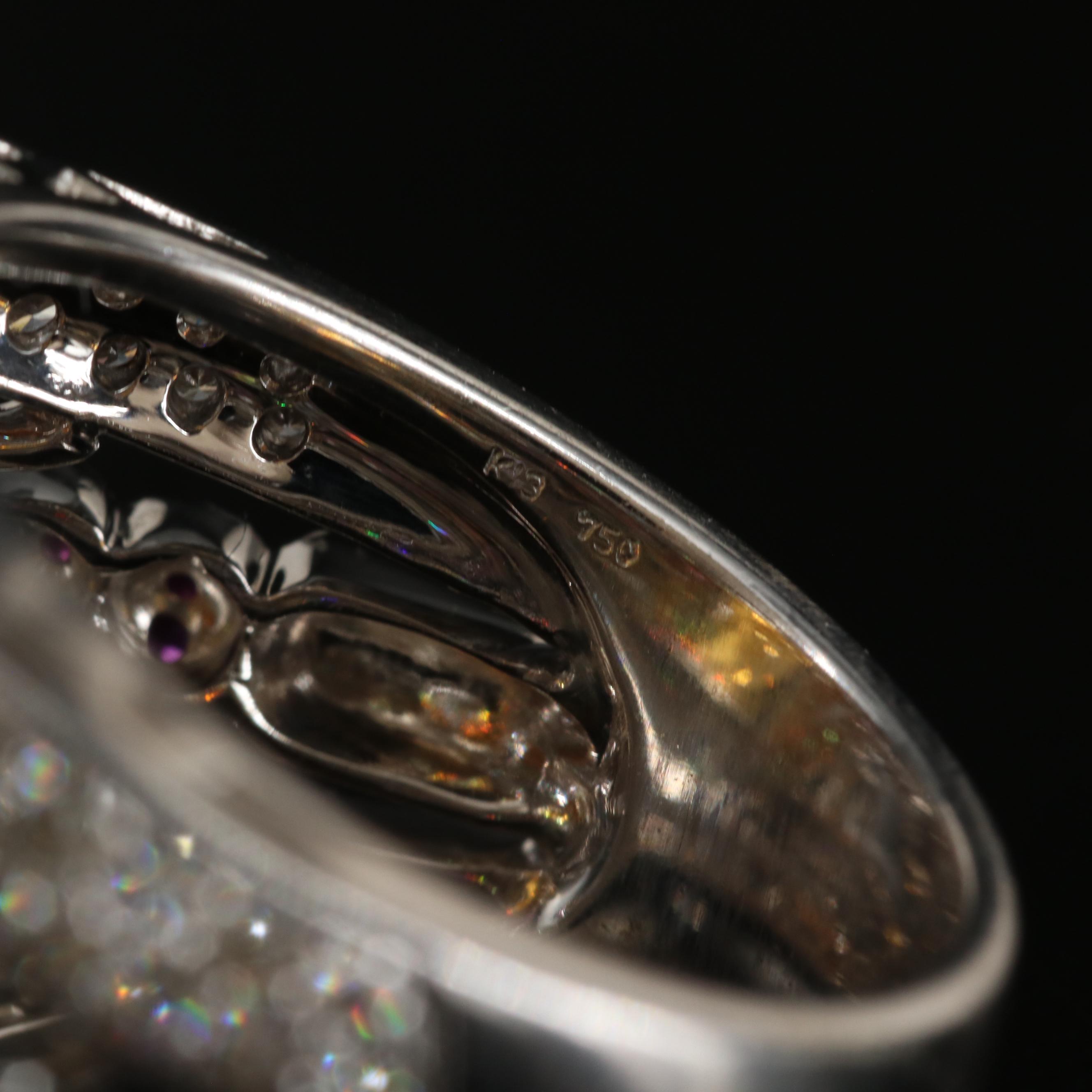 18K Citrine, Ruby , Tsavorite Garnet and 1.08 CTW Diamond Dragonfly Ring