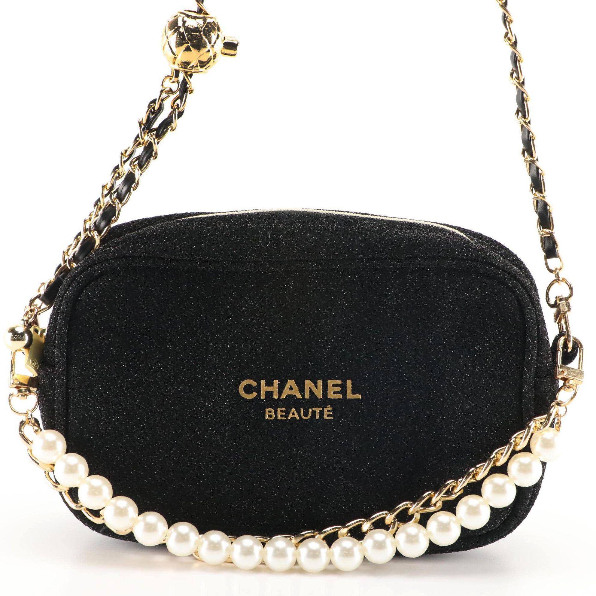 Chanel Beauté Promotional 2021 Holiday Bag with Chain and Faux Pearl Straps