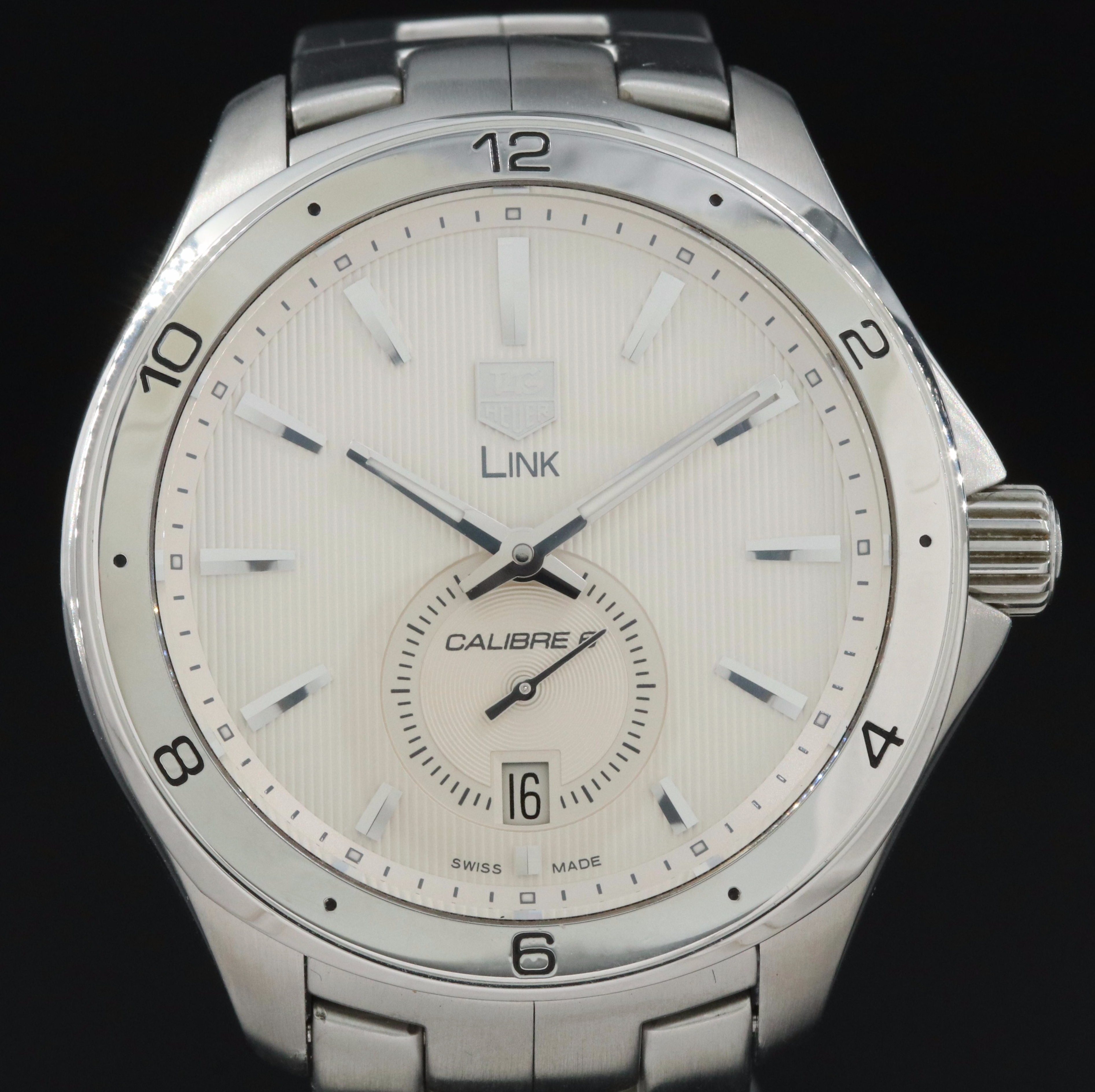 TAG Heuer Link Calibre 6 White 40MM Steel Automatic Watch