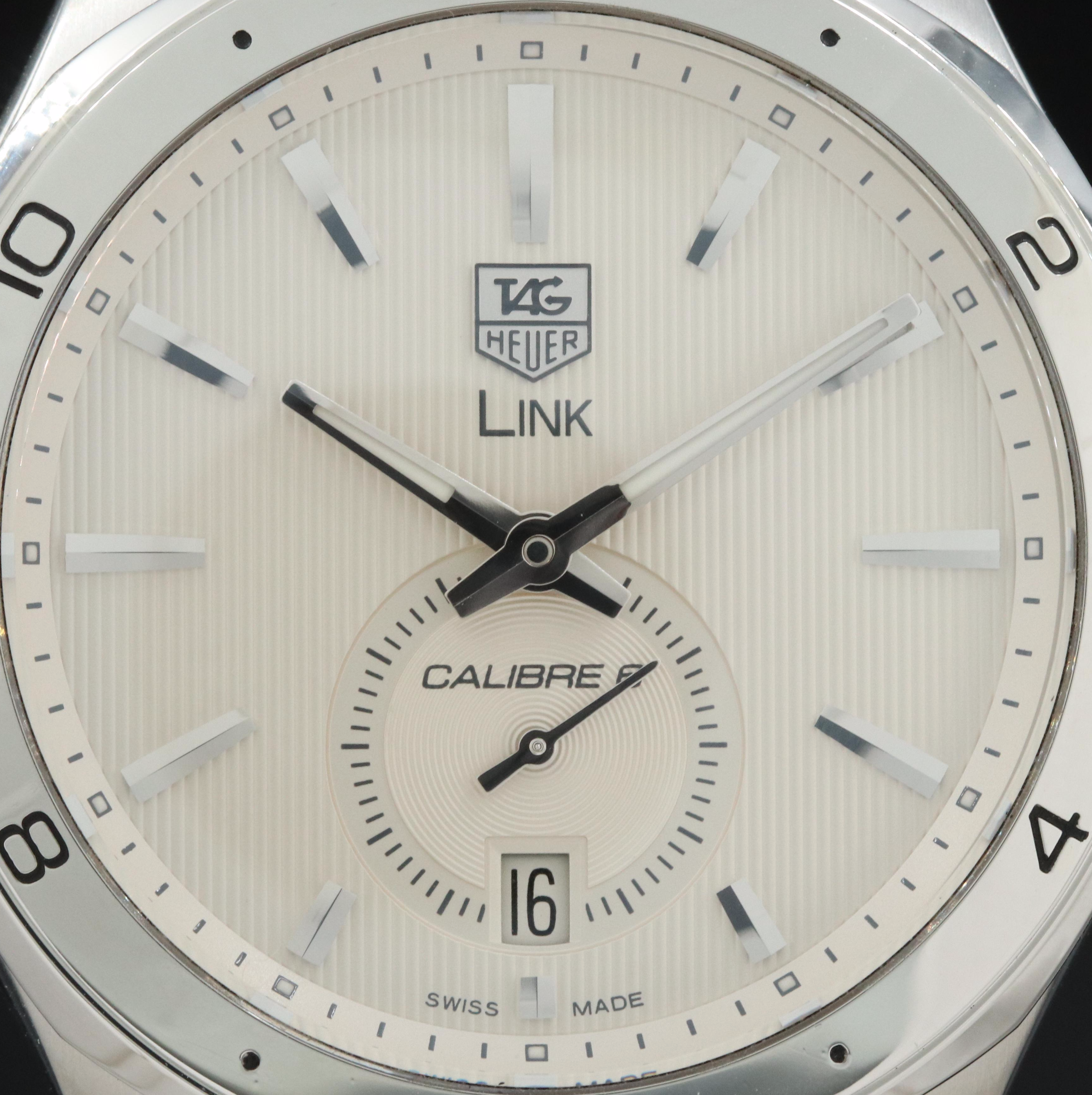 TAG Heuer Link Calibre 6 White 40MM Steel Automatic Watch