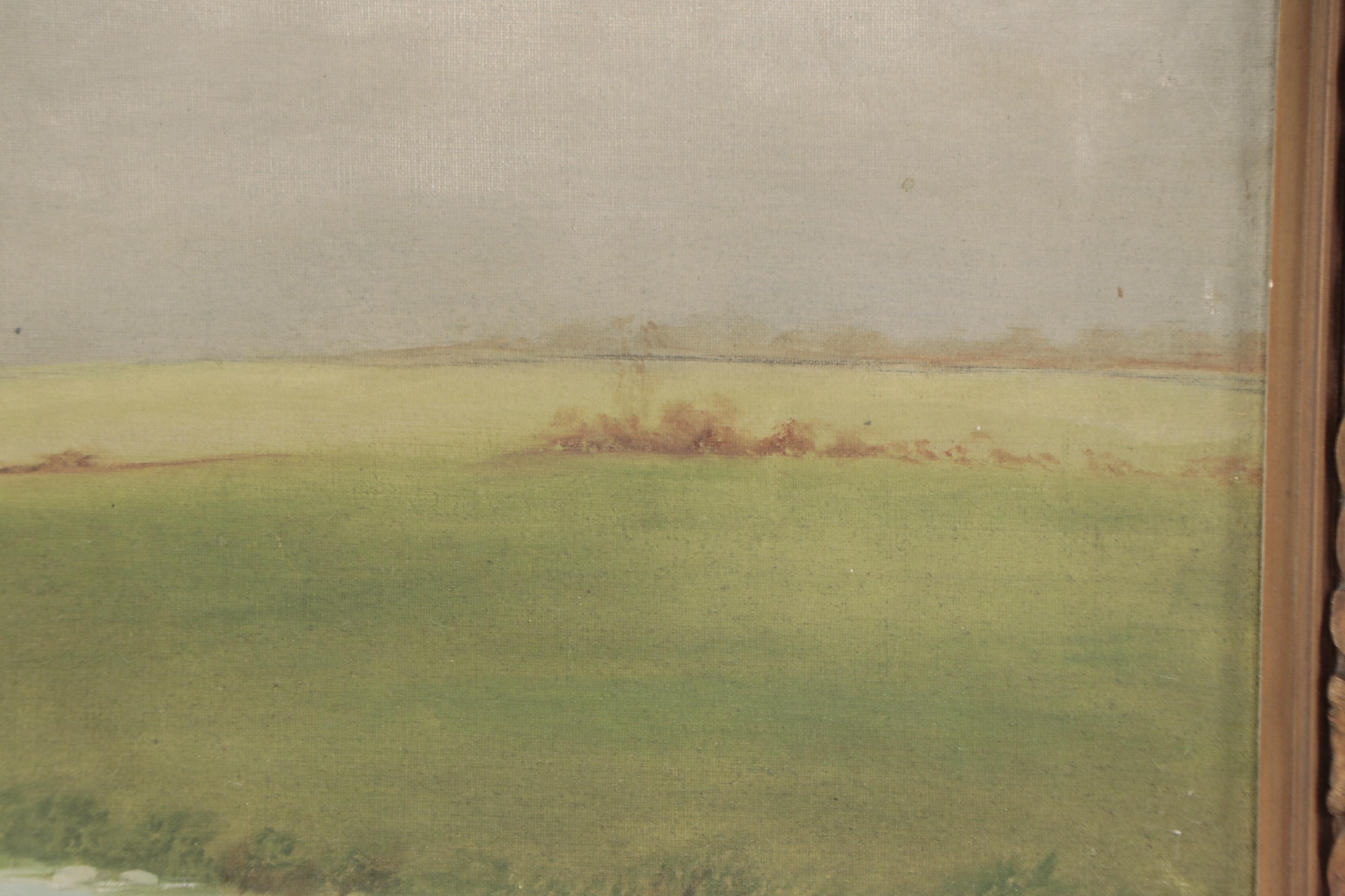 Erie M. Gingry Oil Landscape Homestead Painting, Early 20th Century