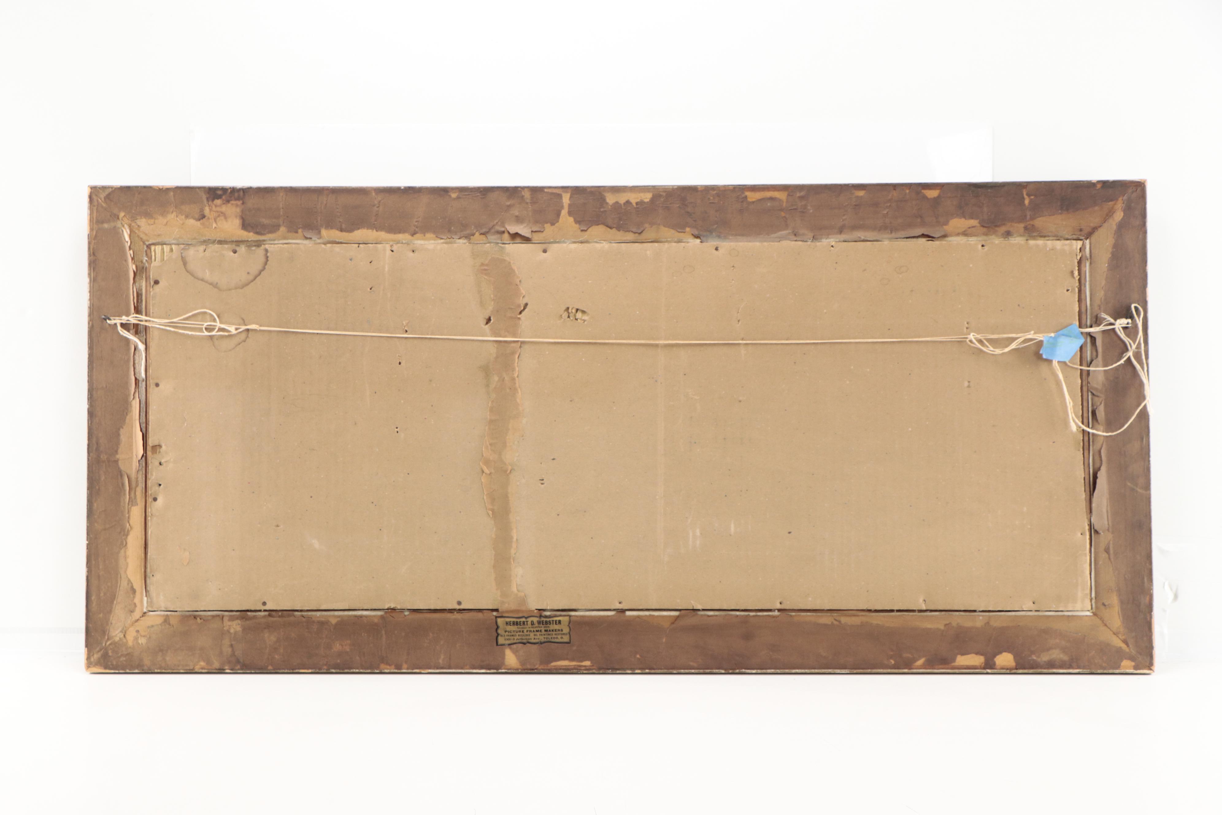 Erie M. Gingry Oil Landscape Homestead Painting, Early 20th Century