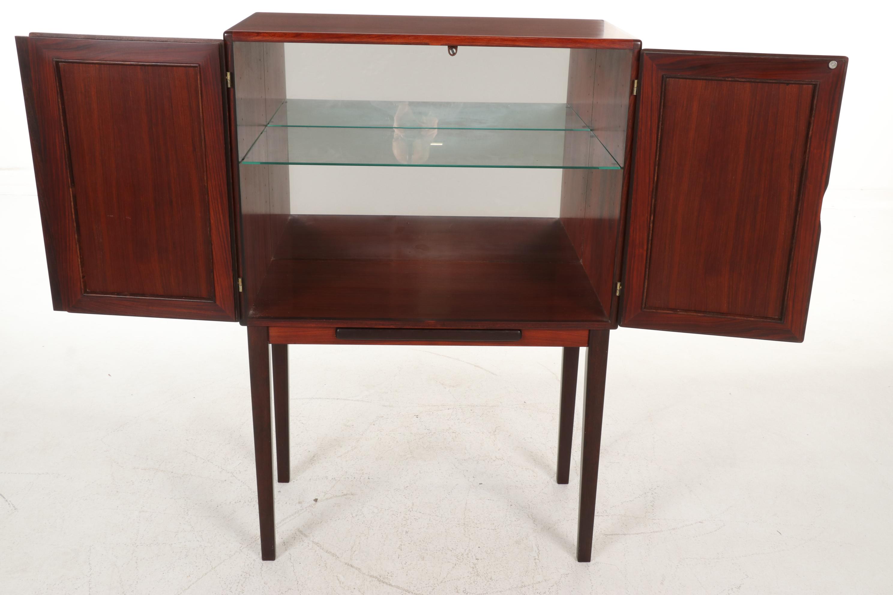 Mid Century Modern Rosewood Bar Cabinet, 1970s
