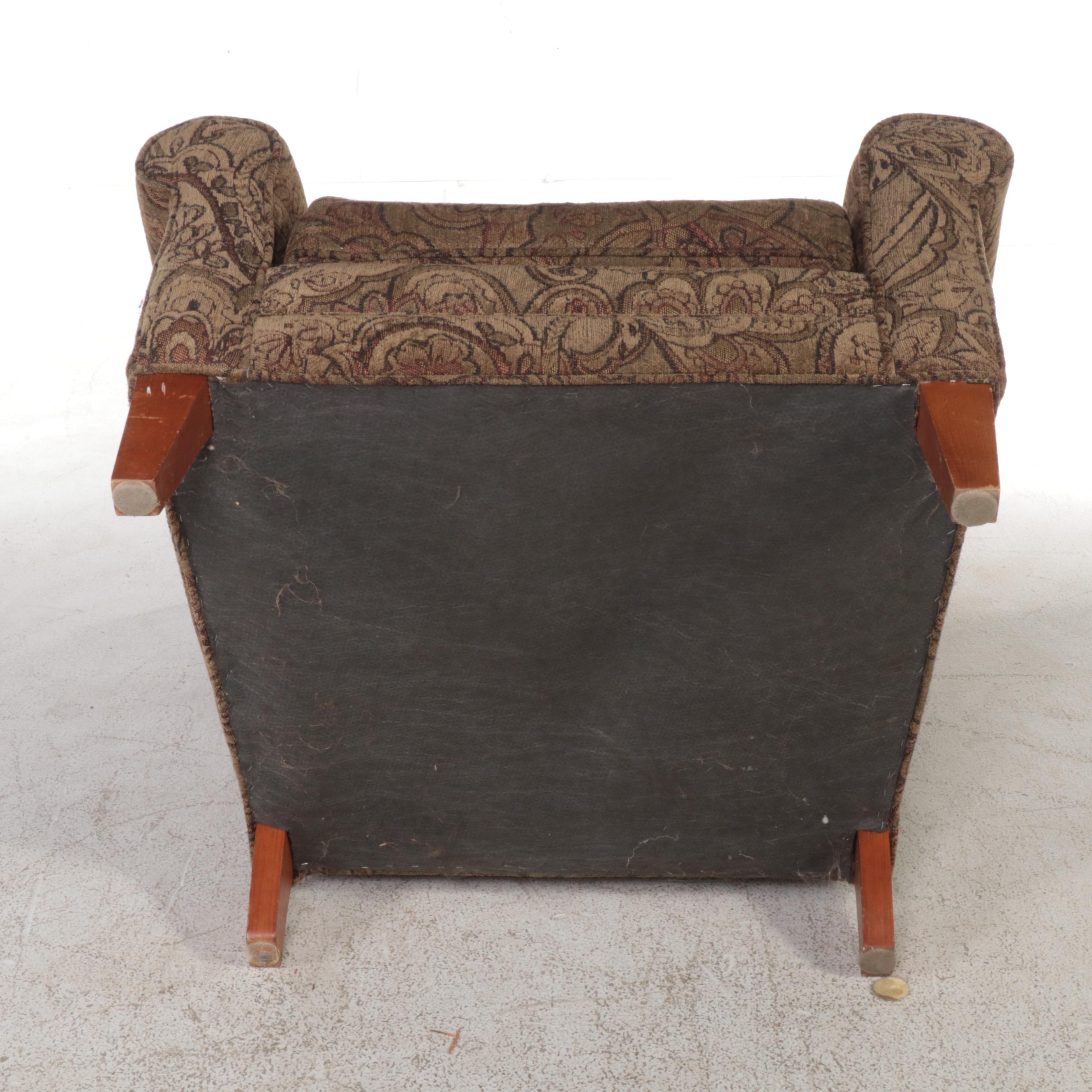 Sofa Express Contemporary Paisley Pattern Fabric Upholstered Lounge Chair