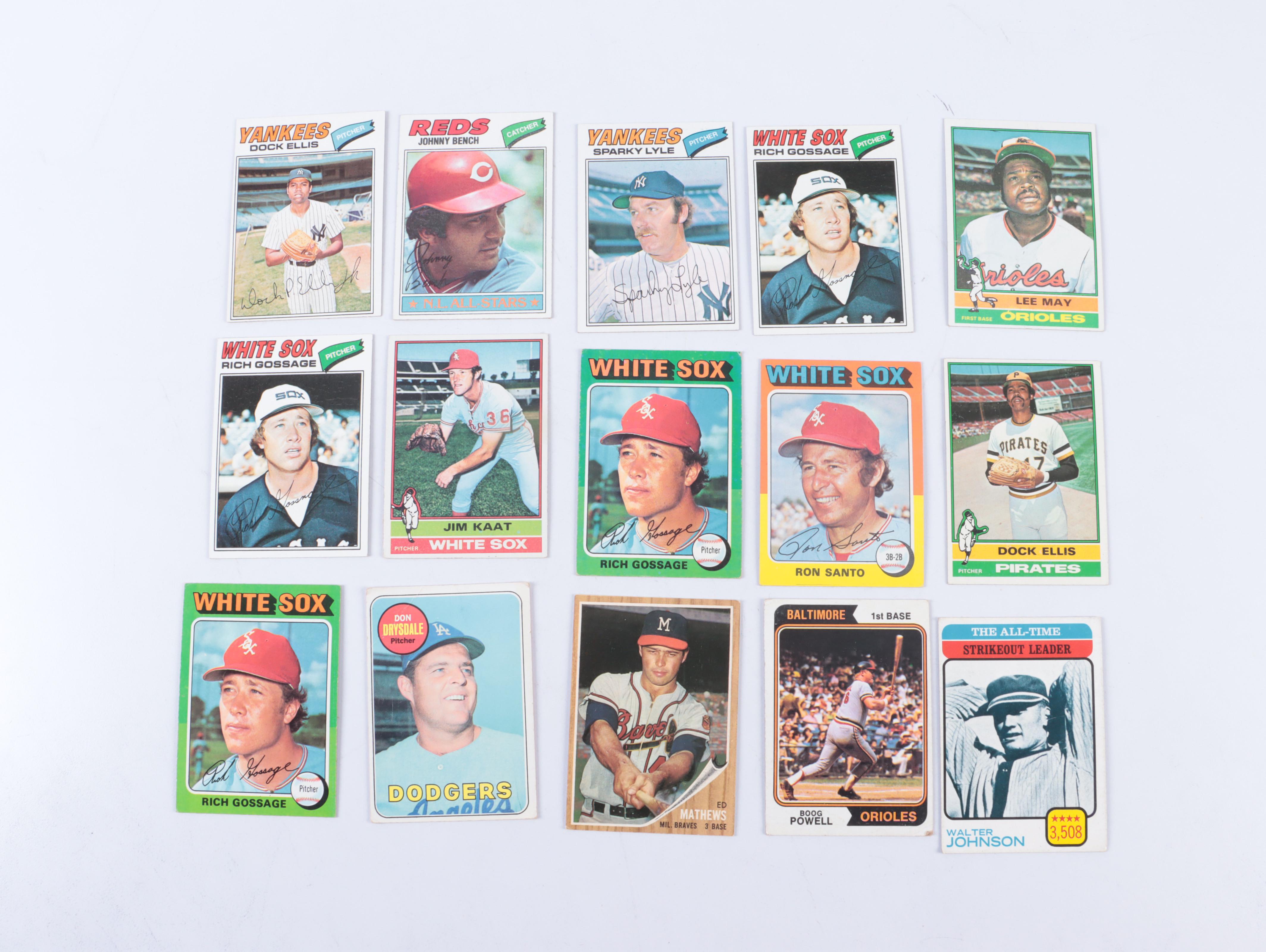 Topps with Other Baseball Cards Featuring Johnny Bench Rookie, 1960s–1990s