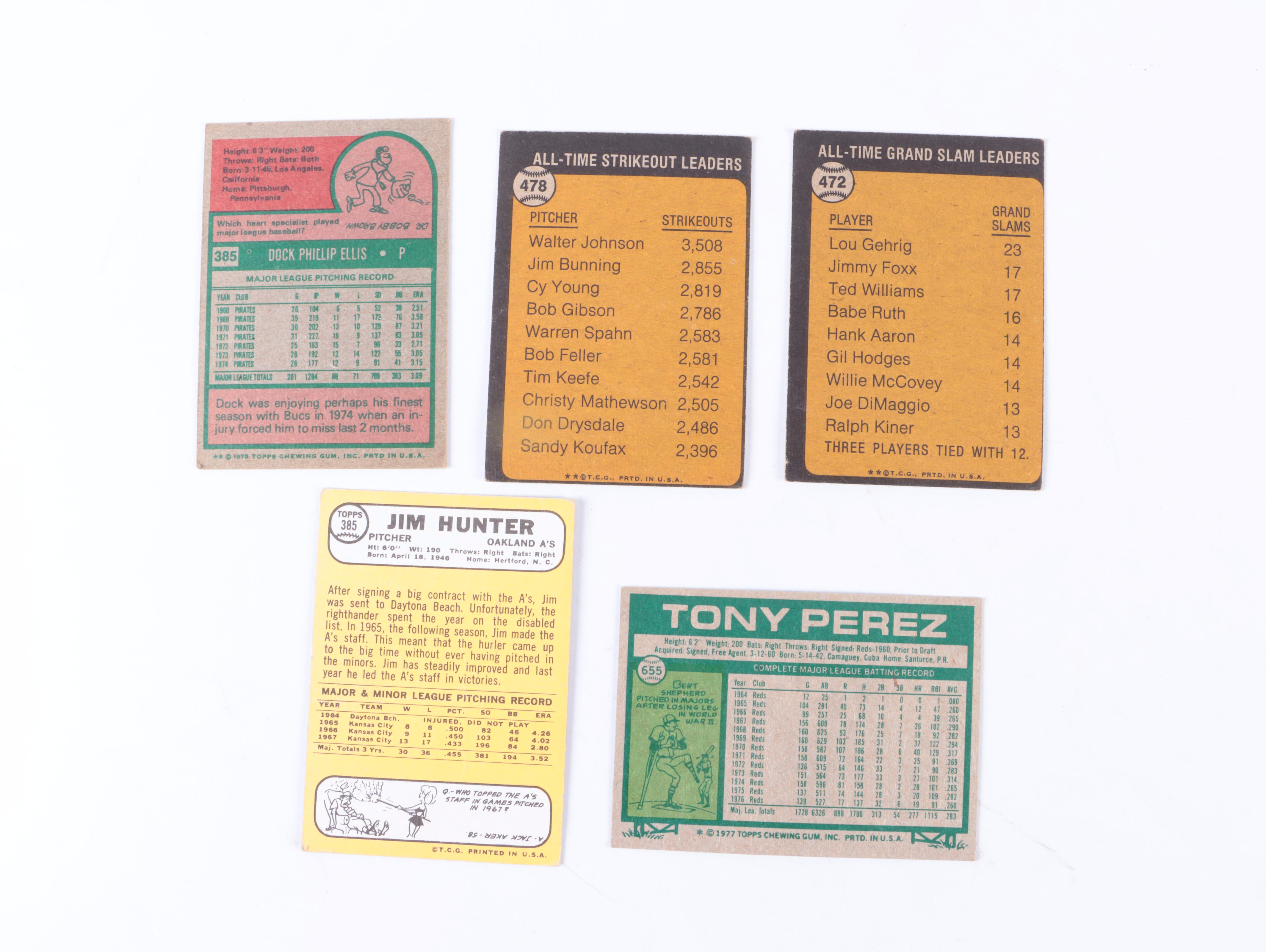 Topps with Other Baseball Cards Featuring Johnny Bench Rookie, 1960s–1990s