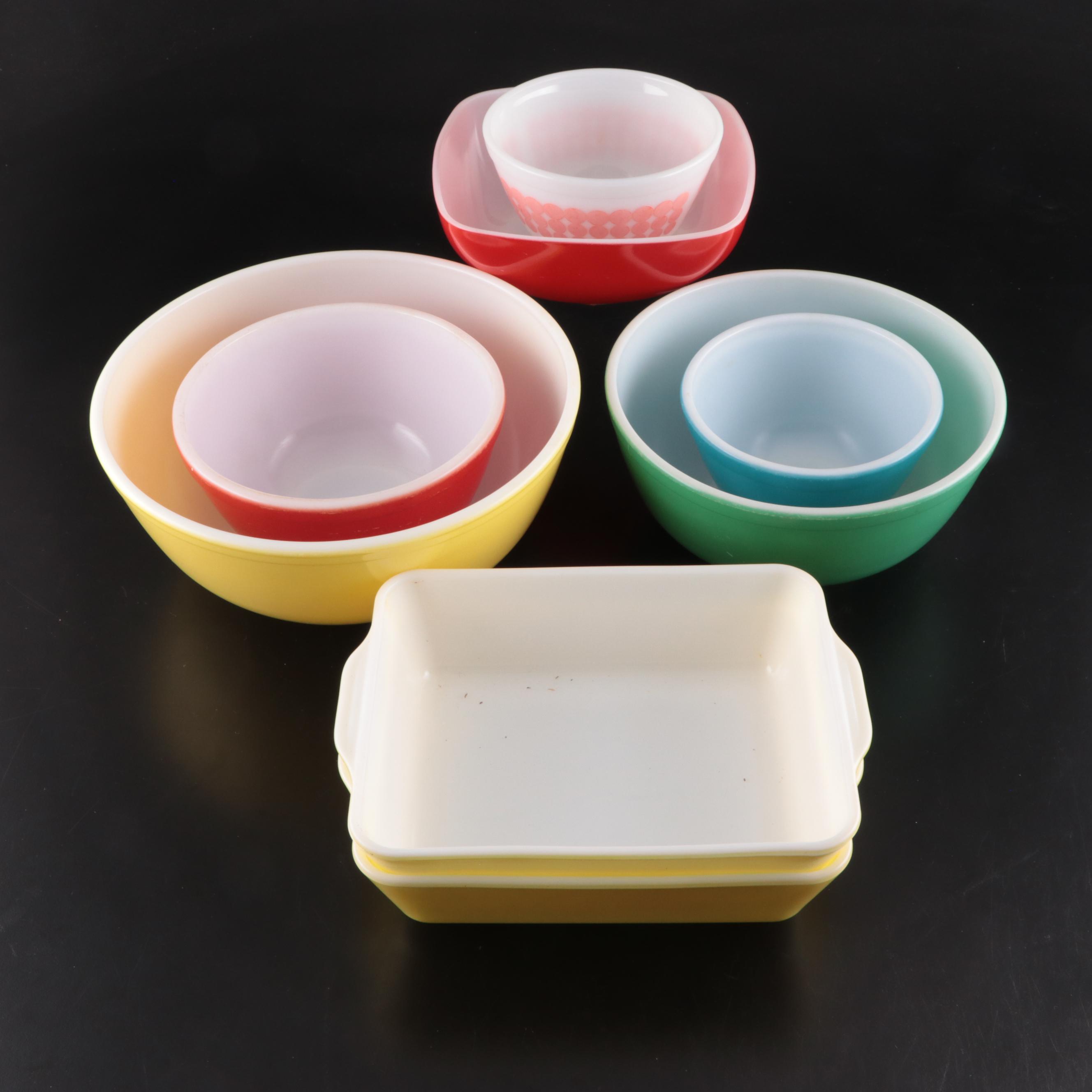 Pyrex Primary Colors Nesting Bowls and Other Casserole Dishes and Bowls