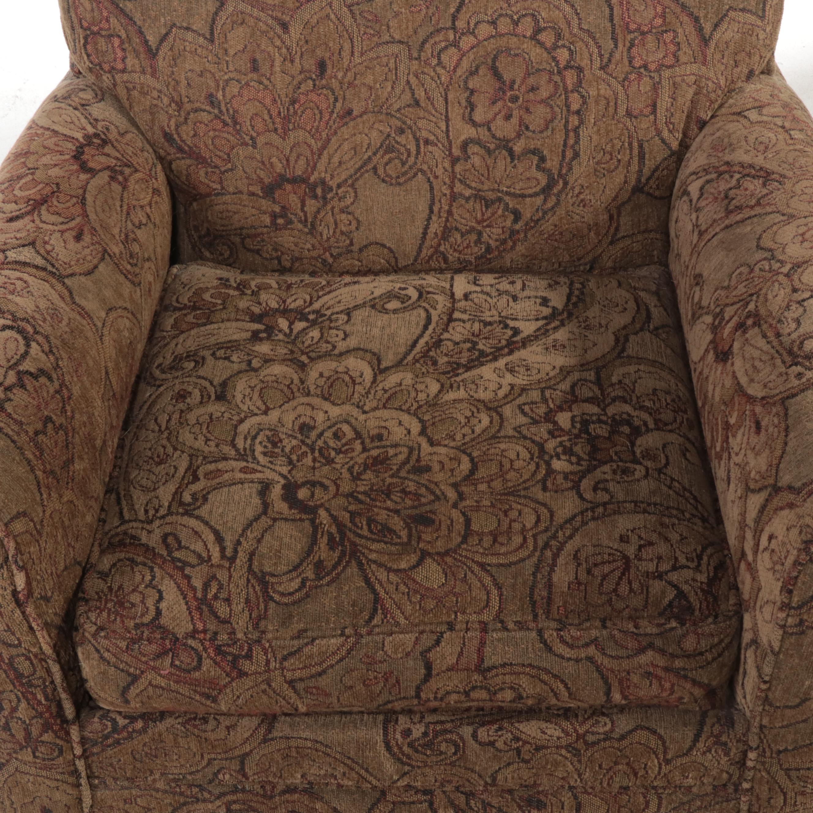 Sofa Express Contemporary Paisley Pattern Fabric Upholstered Lounge Chair
