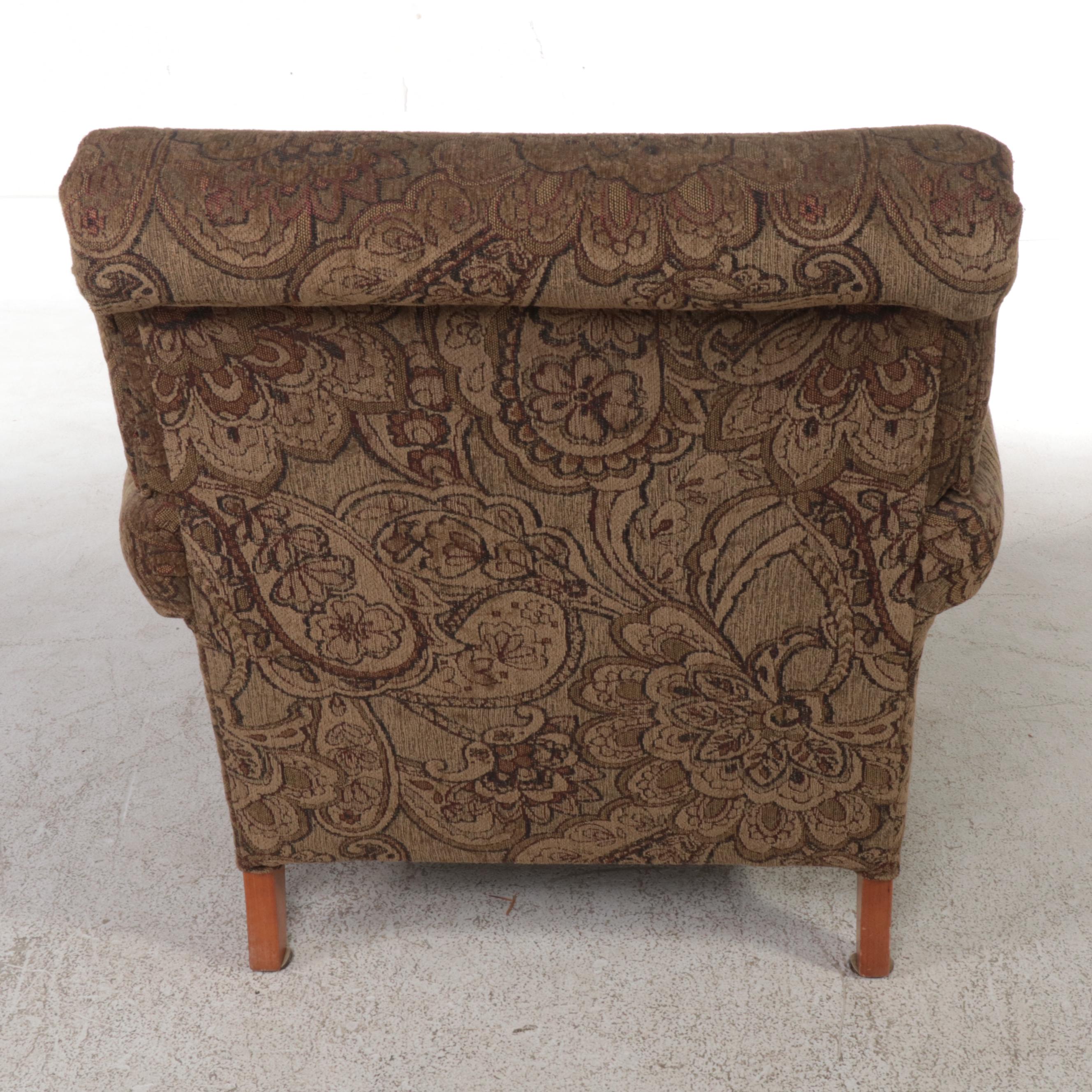 Sofa Express Contemporary Paisley Pattern Fabric Upholstered Lounge Chair