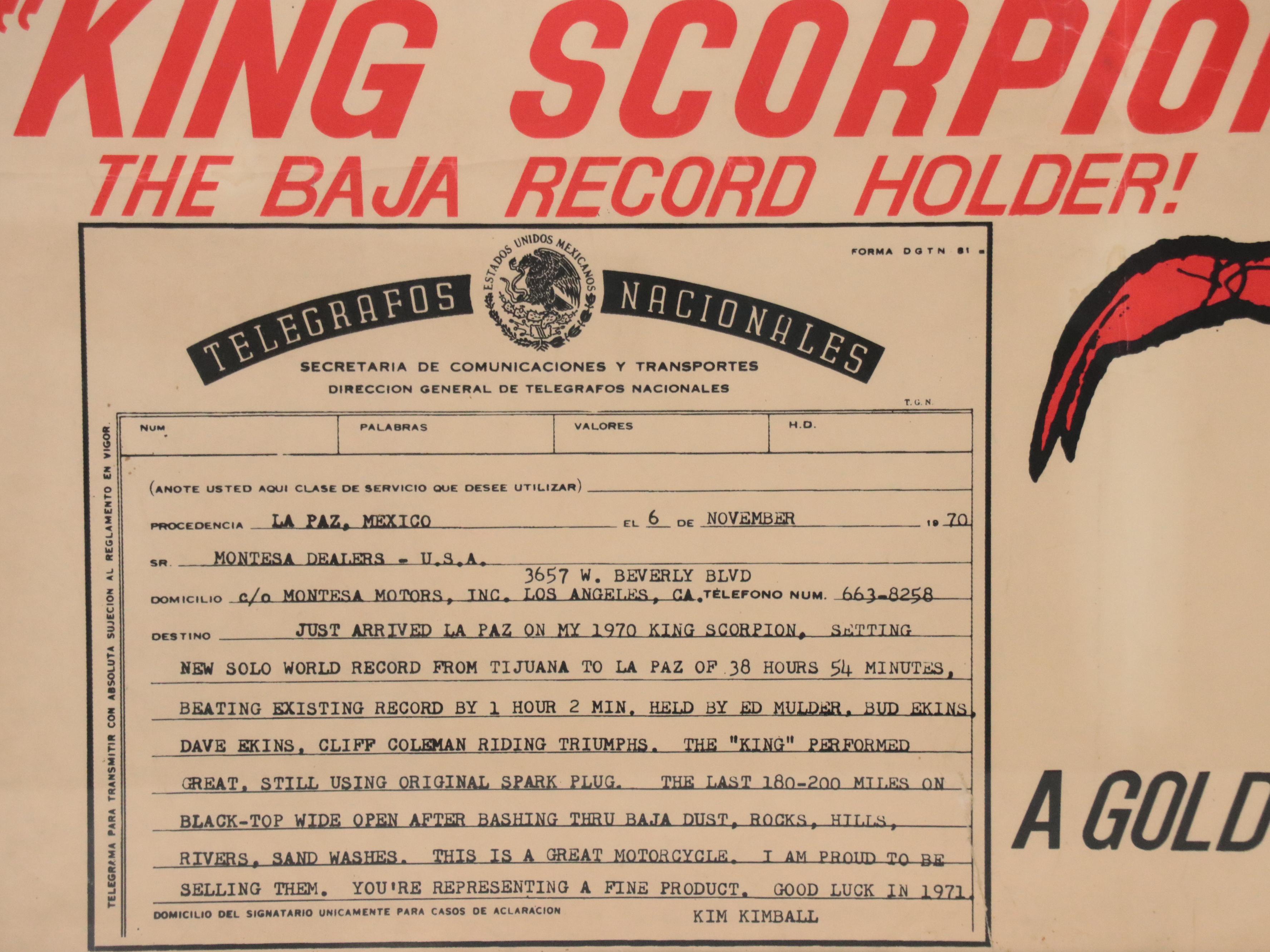 Vintage Print "Viva Montesa 'King Scorpion'"