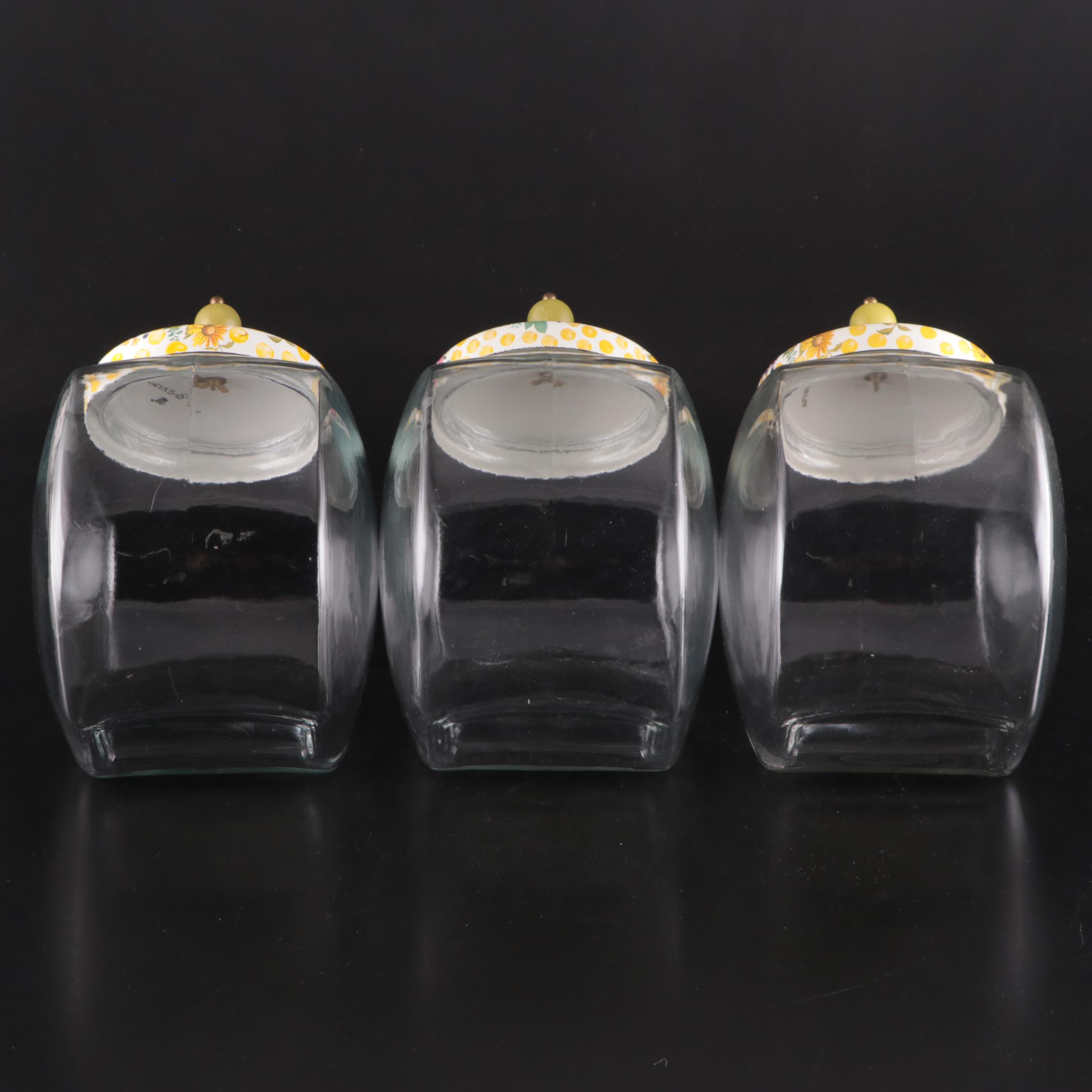 Mackenzie-Childs Sweets Jars with "Buttercup" Enamel Lids