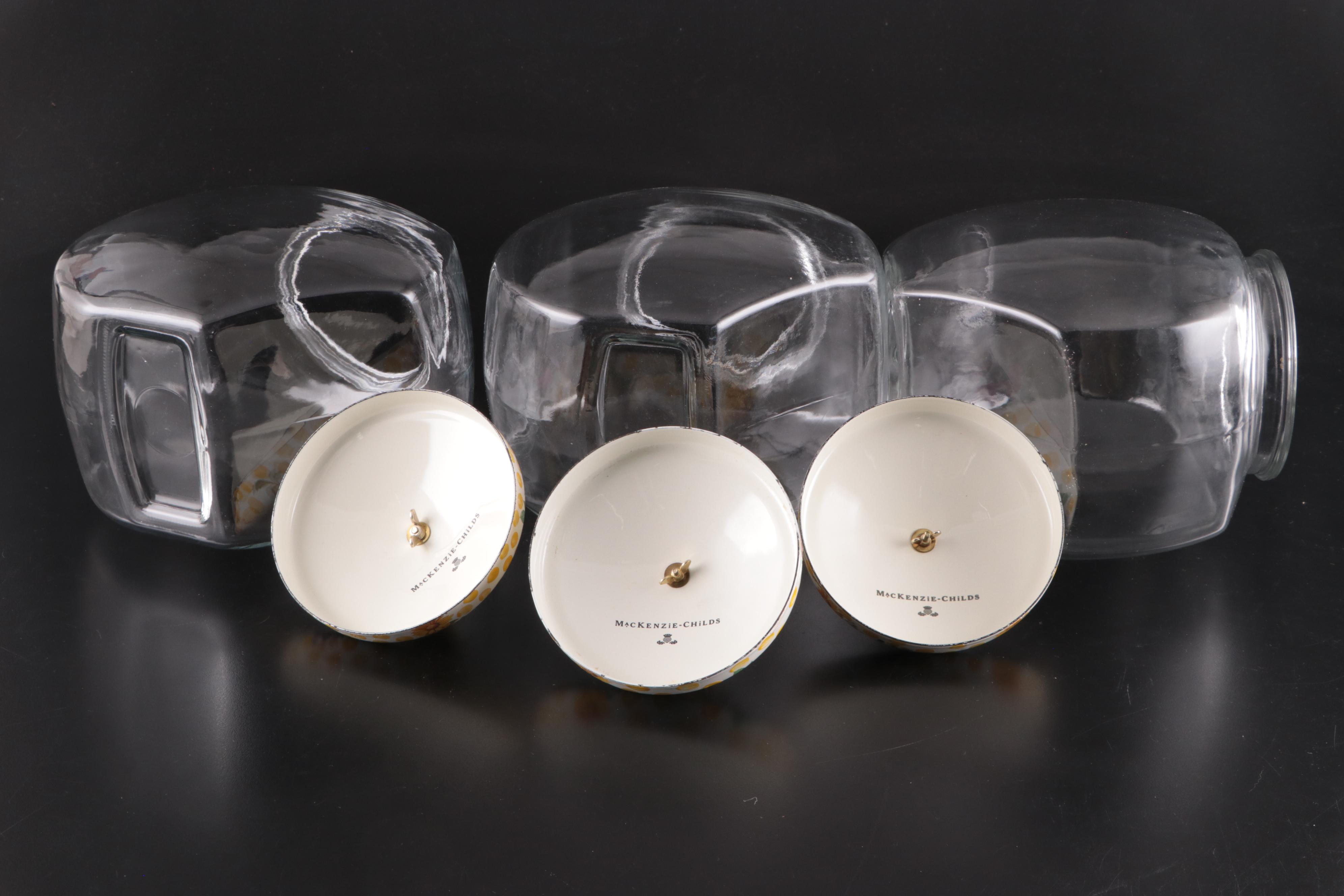 Mackenzie-Childs Sweets Jars with "Buttercup" Enamel Lids
