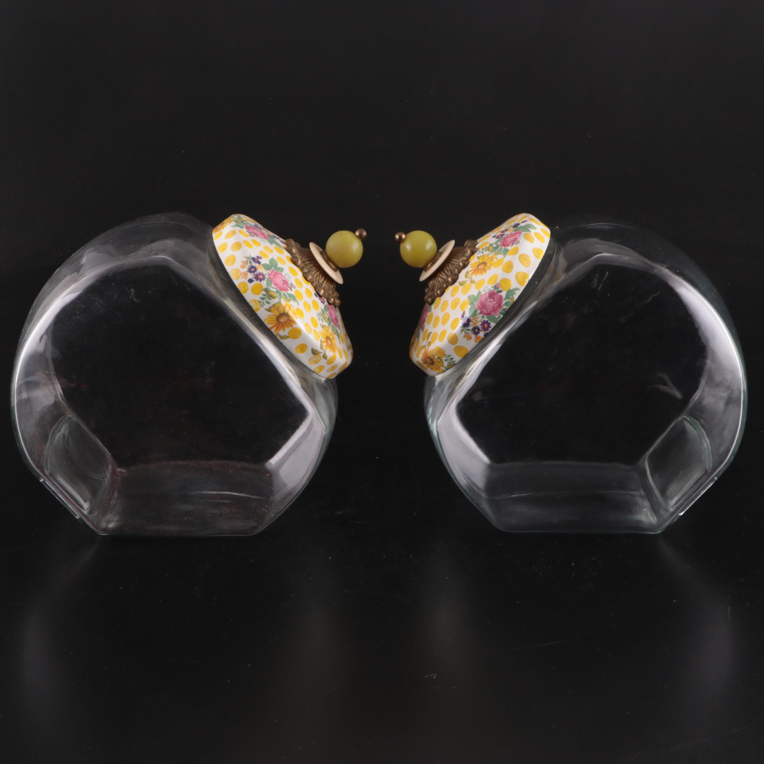 Mackenzie-Childs Sweets Jars with "Buttercup" Enamel Lids