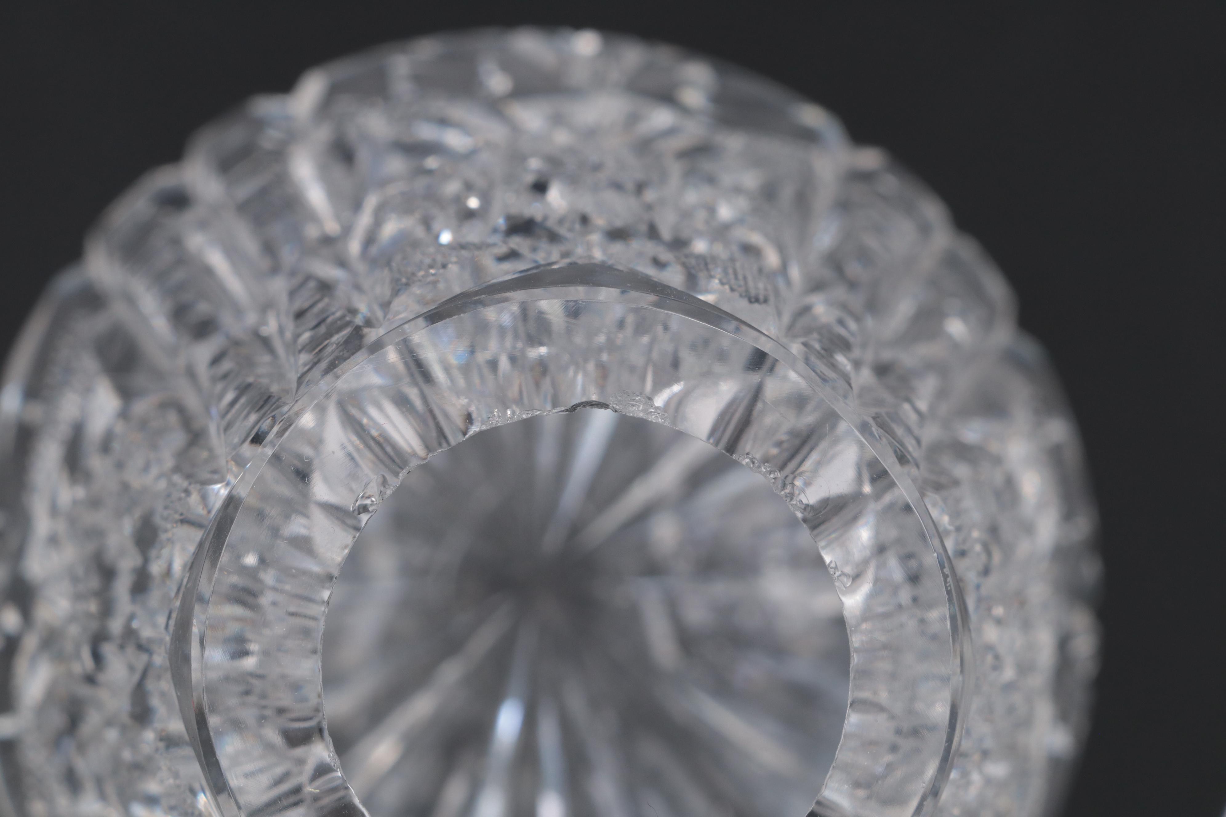 American Brilliant Style Cut Glass Spooner with Other Tableware