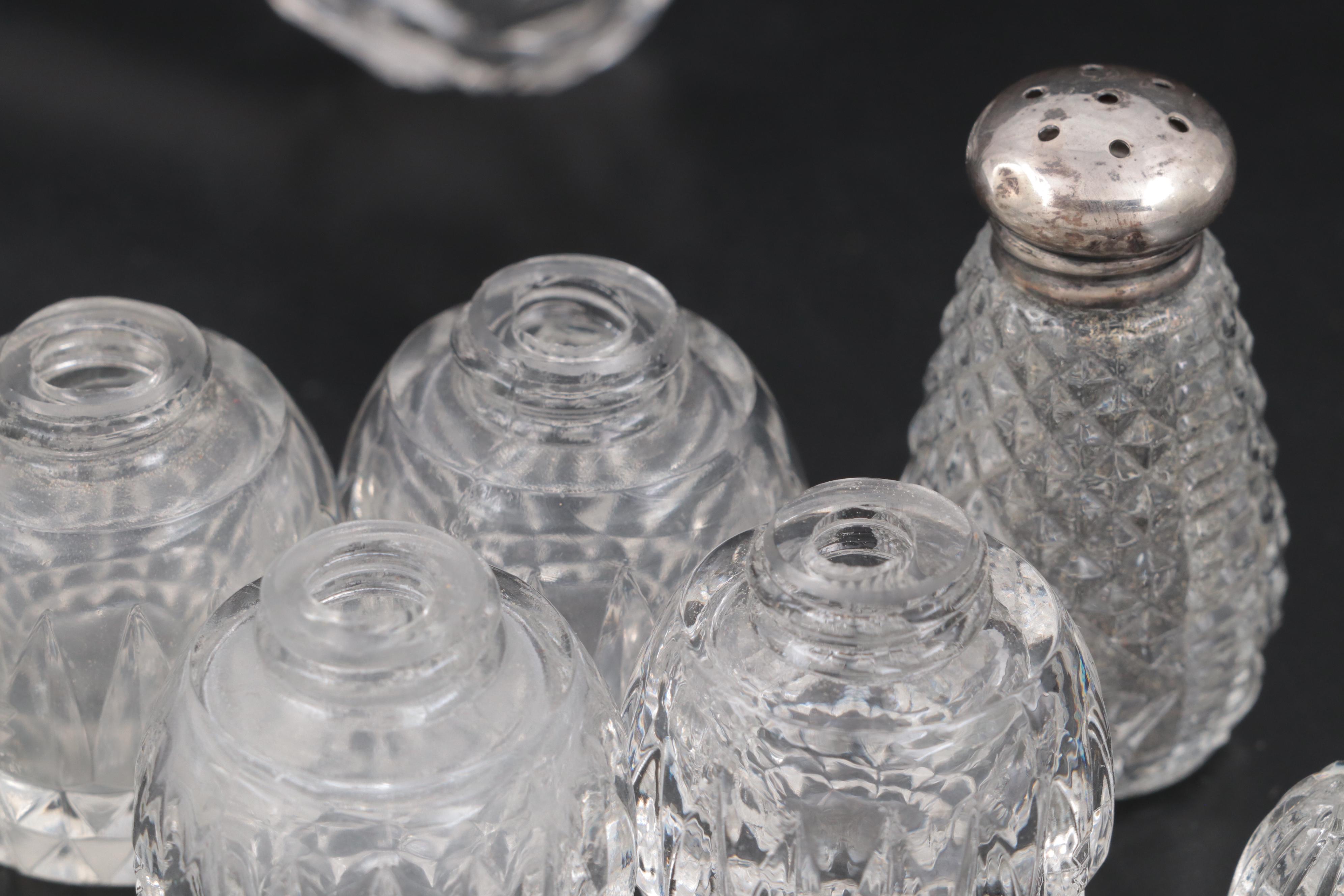 American Brilliant Style Cut Glass Spooner with Other Tableware