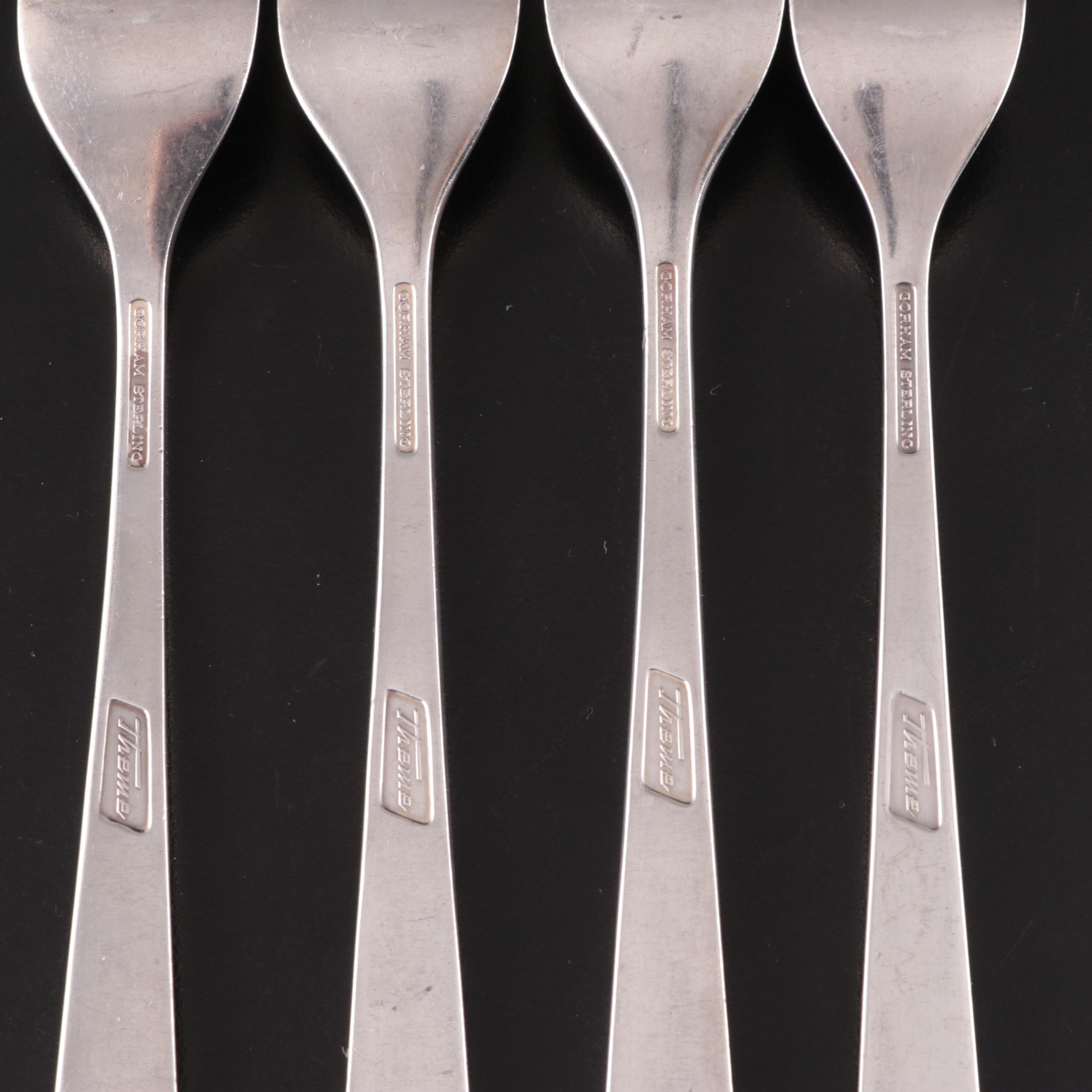 Gorham "Theme" Sterling Silver Flatware, Mid to Late 20th Century