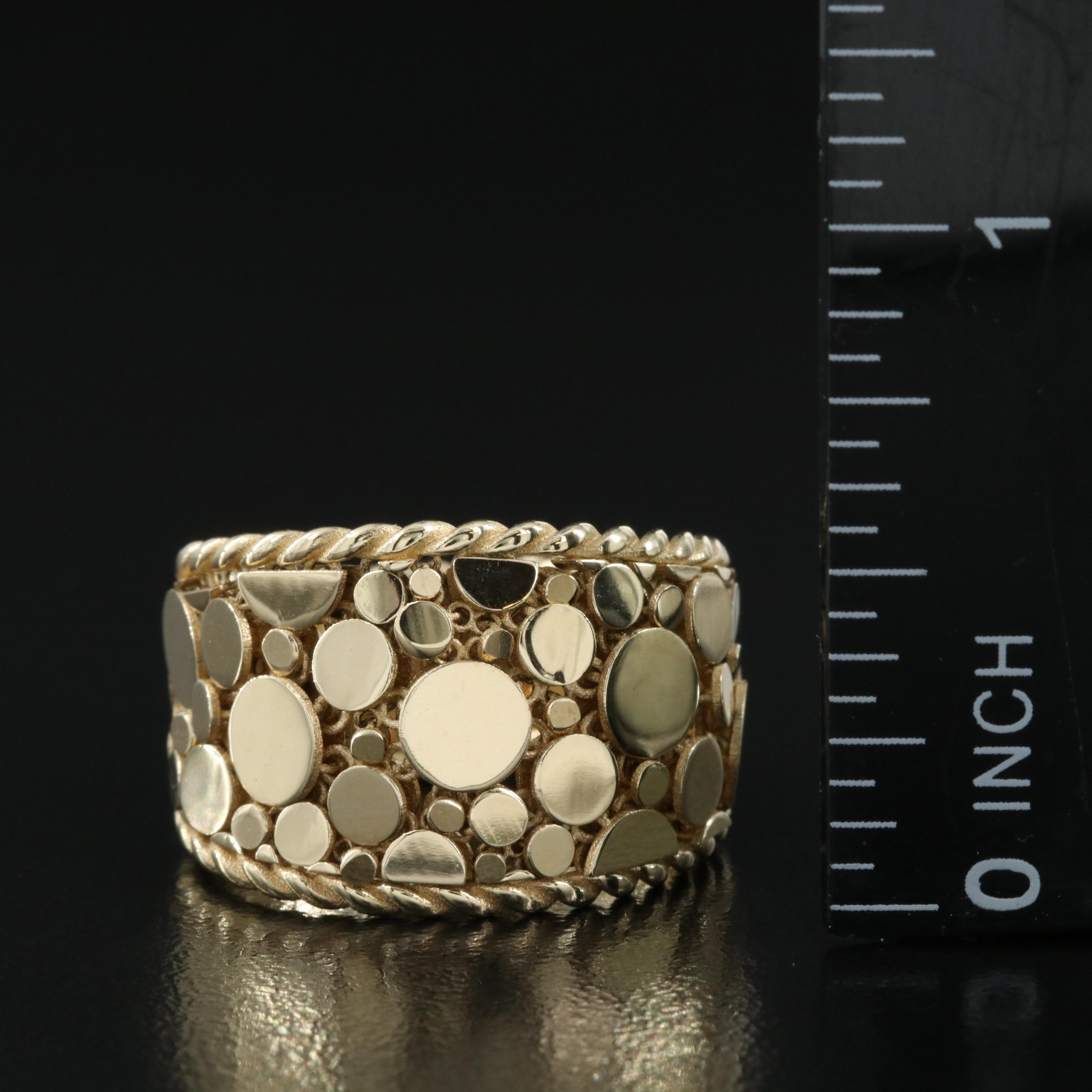 Italian Fratelli Bovo 14K Articulated Dot Mesh Ring