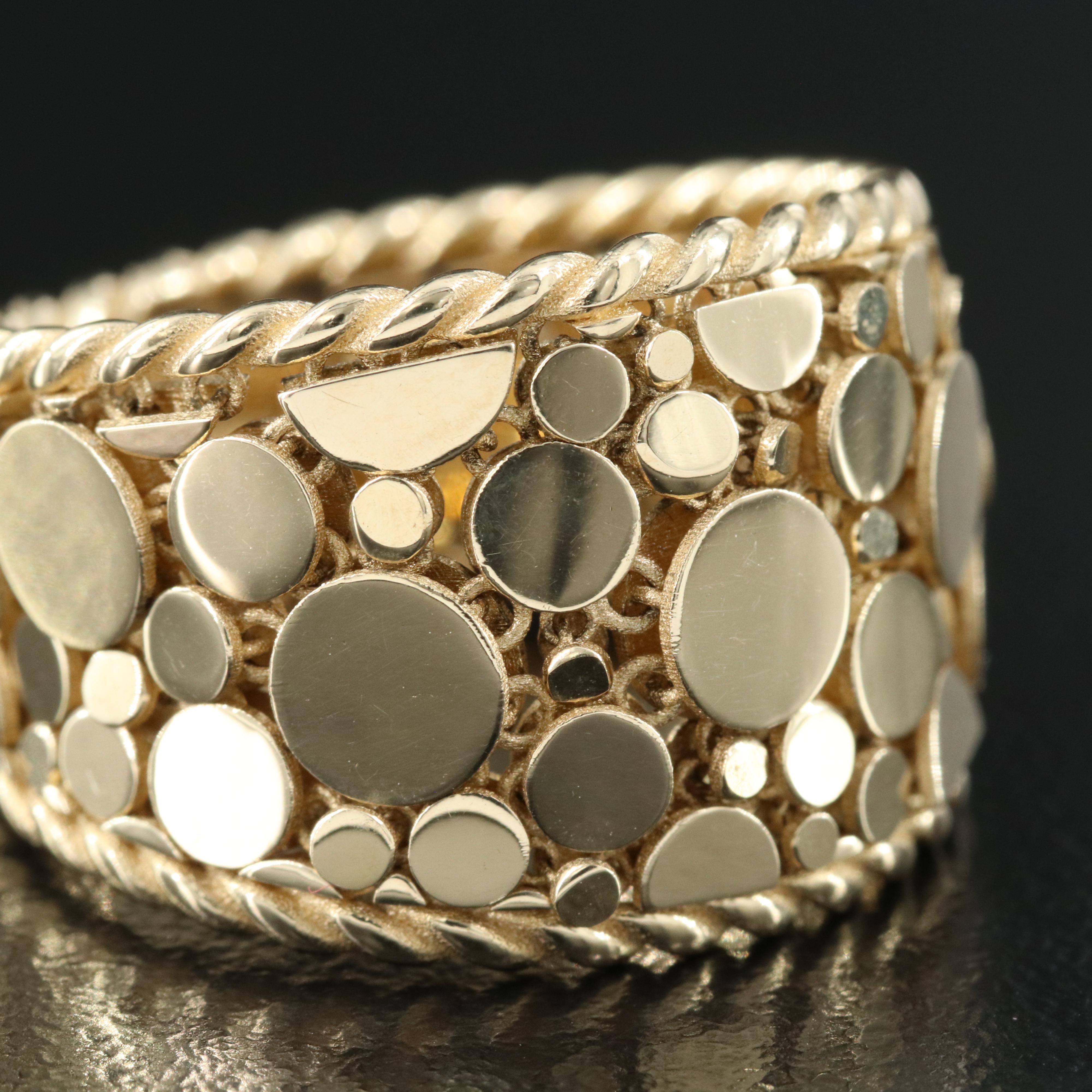 Italian Fratelli Bovo 14K Articulated Dot Mesh Ring