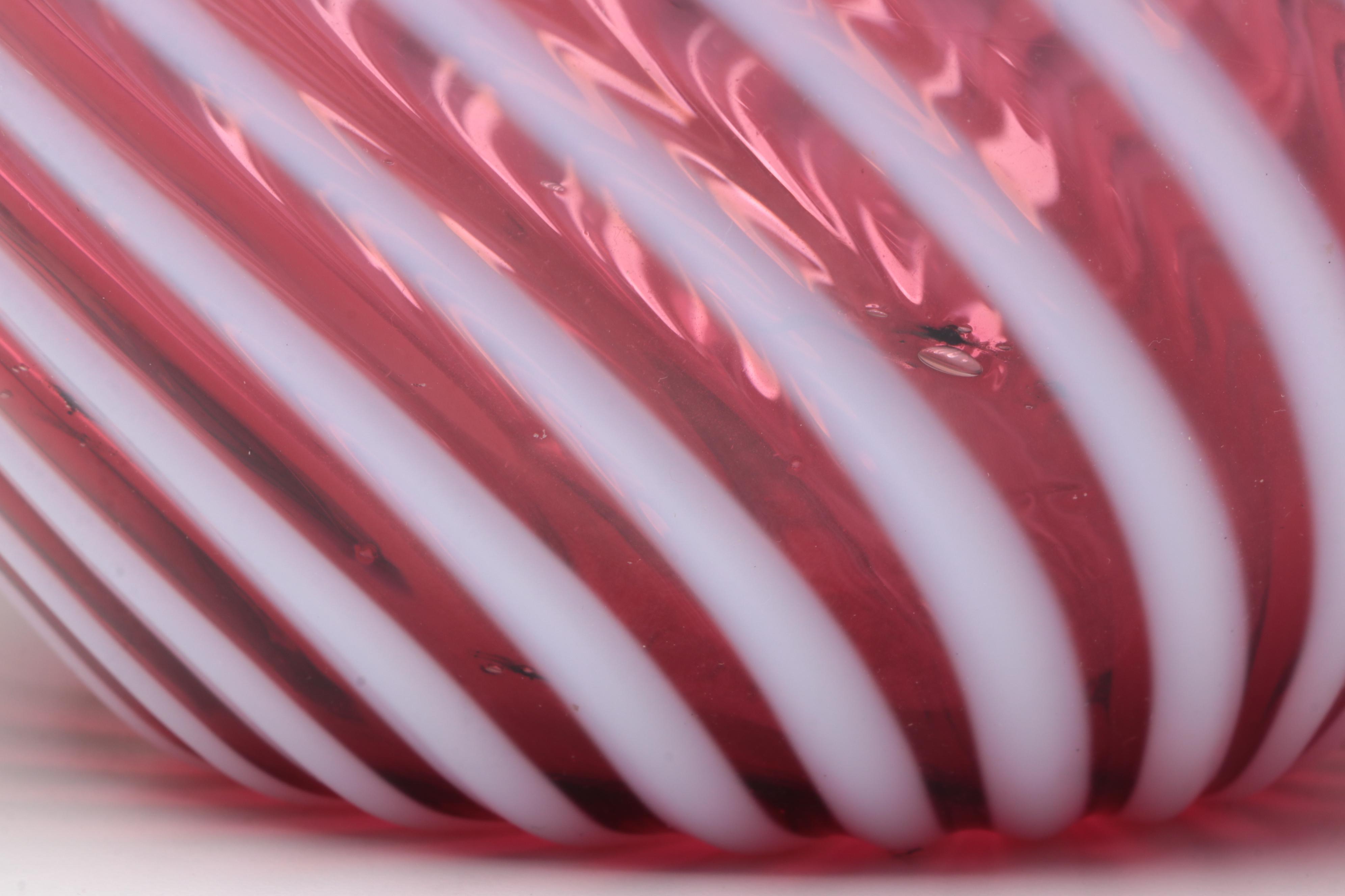 White Swirl Opalescent Glass Pitchers with Bowl